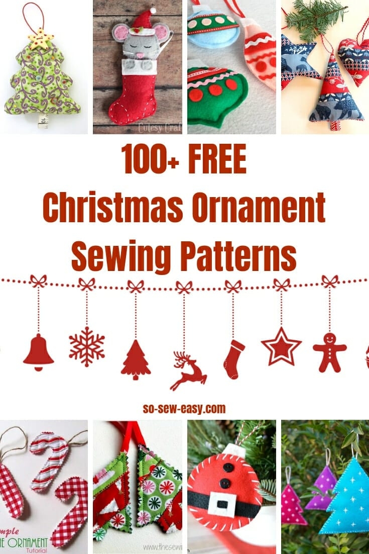 100 FREE Christmas Ornament Sewing Patterns Sewing 4 Free