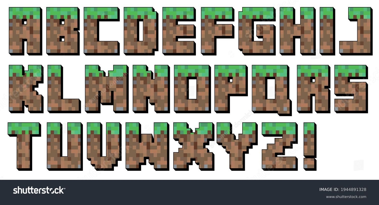 105 Minecraft Alphabet Stock Vectors And Vector Art Shutterstock