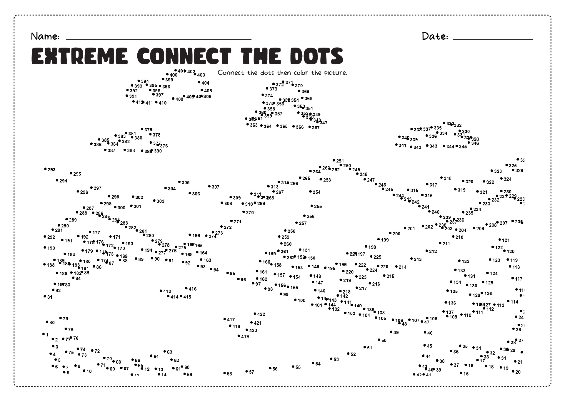 Hard Connect The Dots Printables