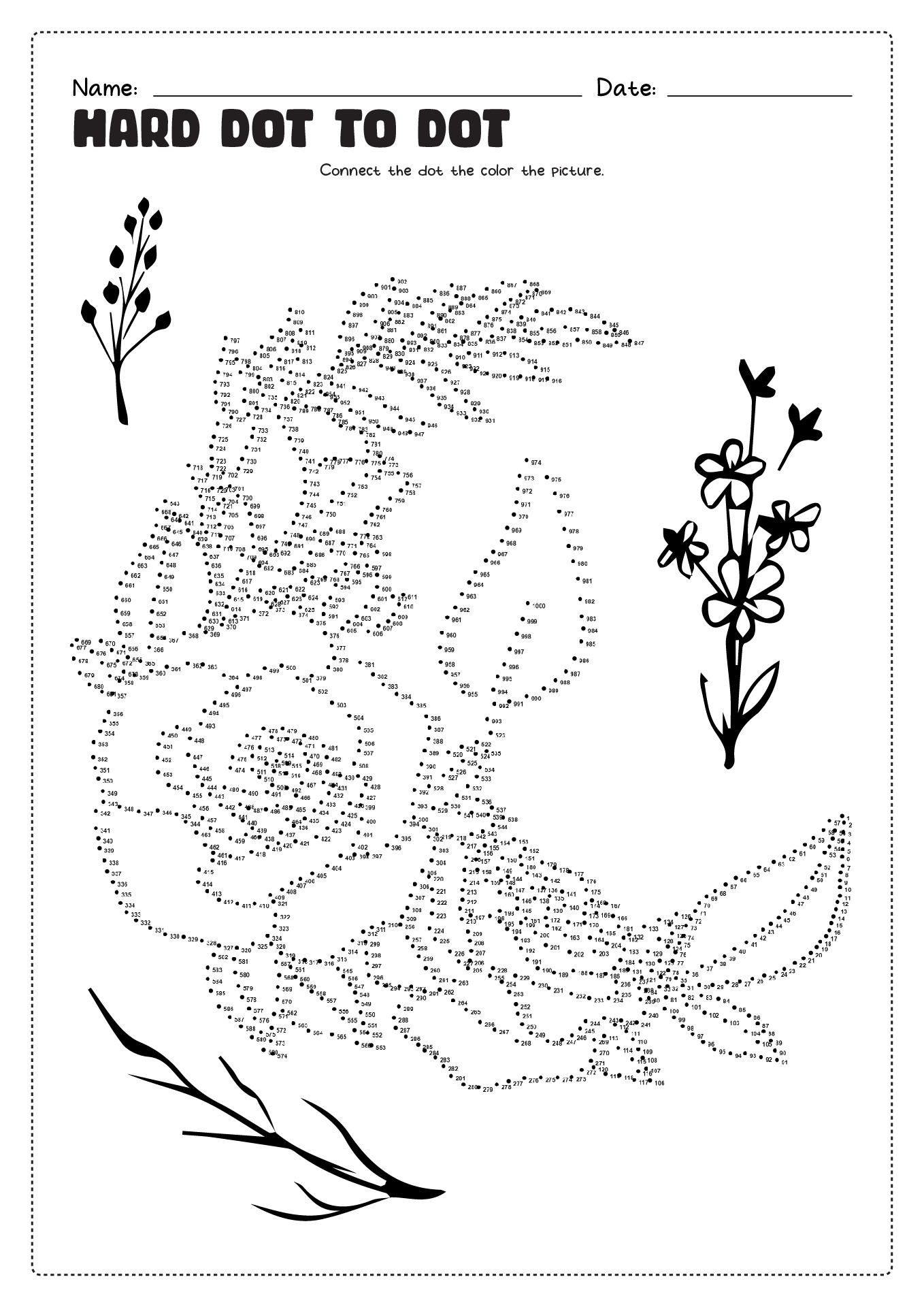 Challenging Dot To Dot Printables