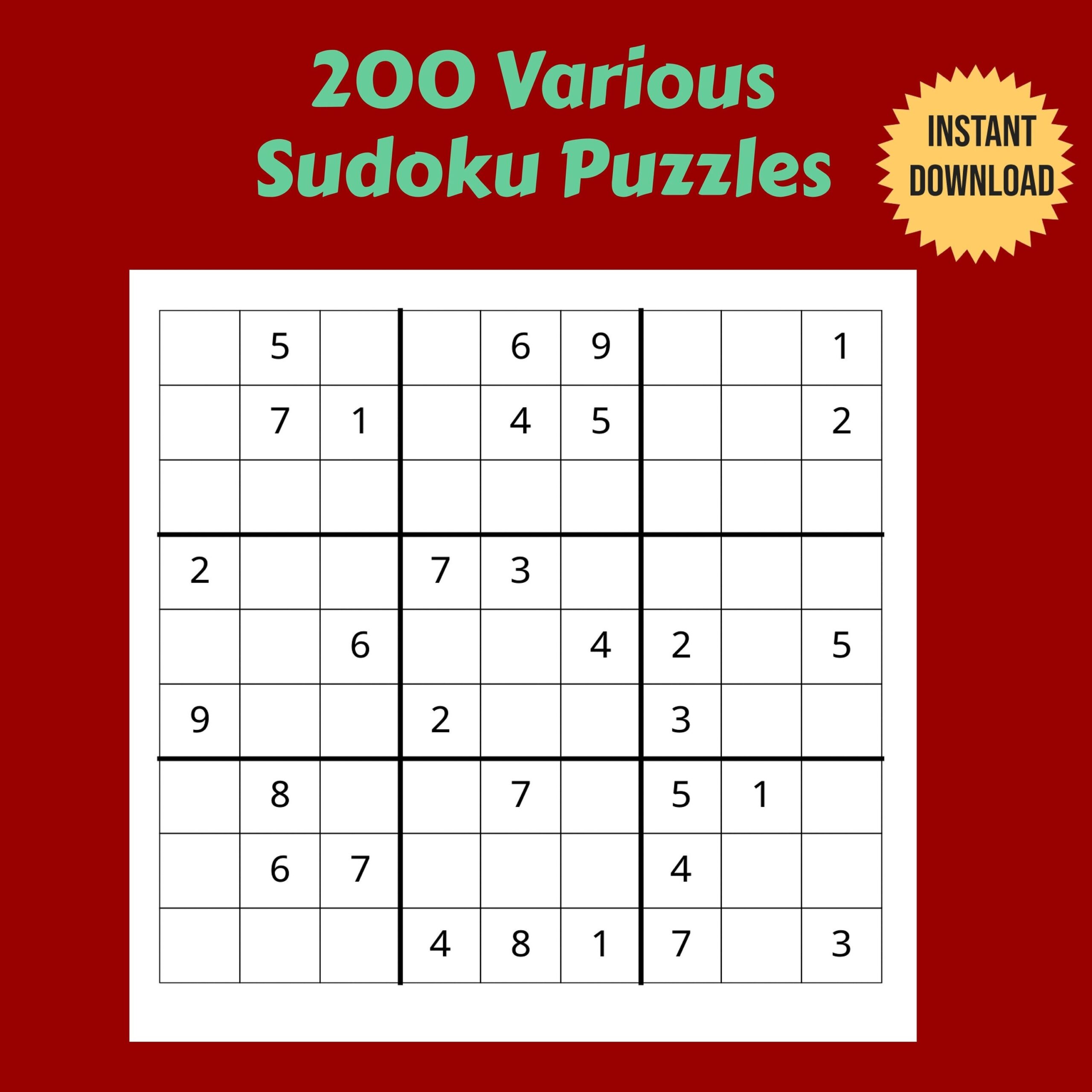 Printable Sudoku Puzzles Free