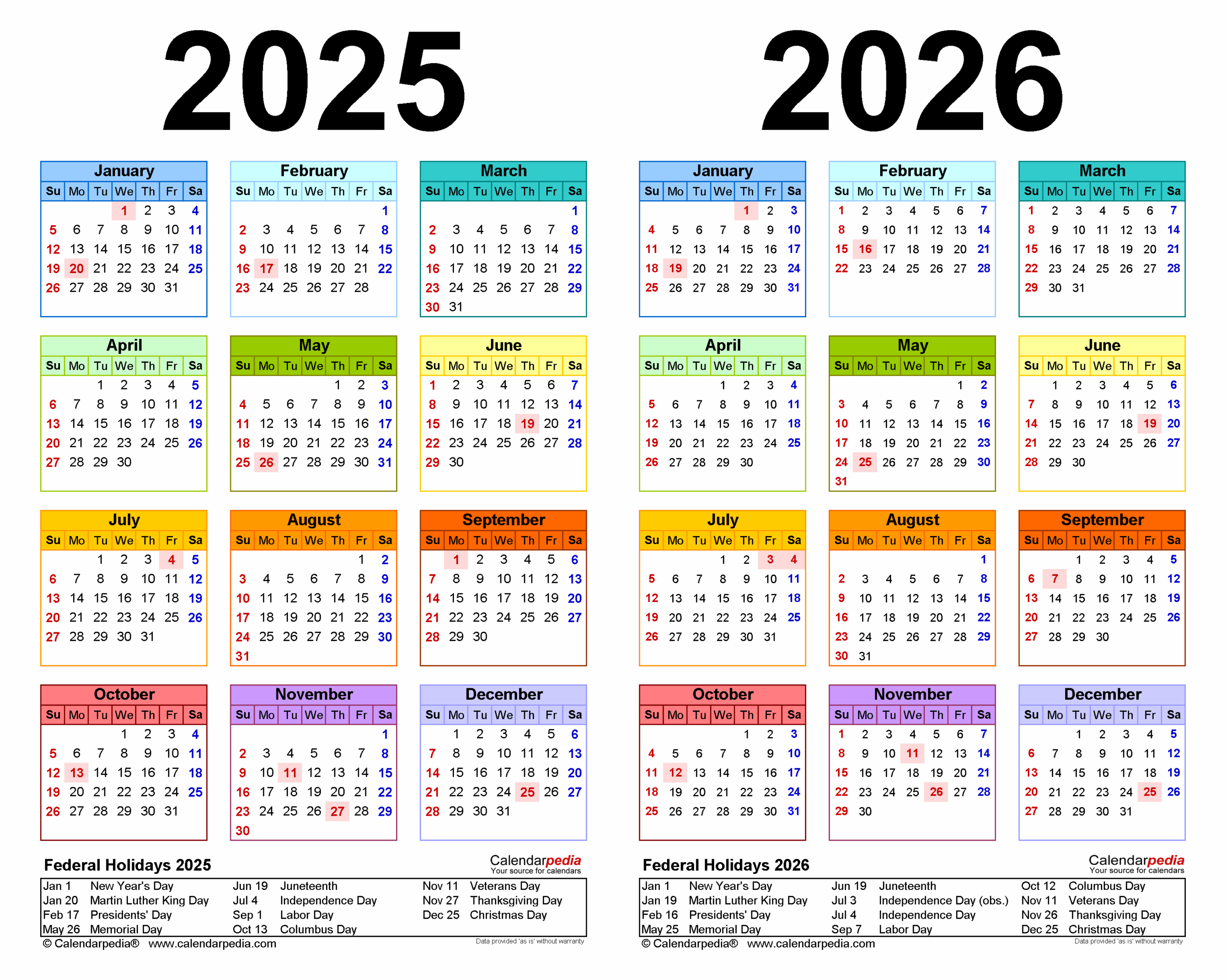 2025 2026 Calendar To Print
