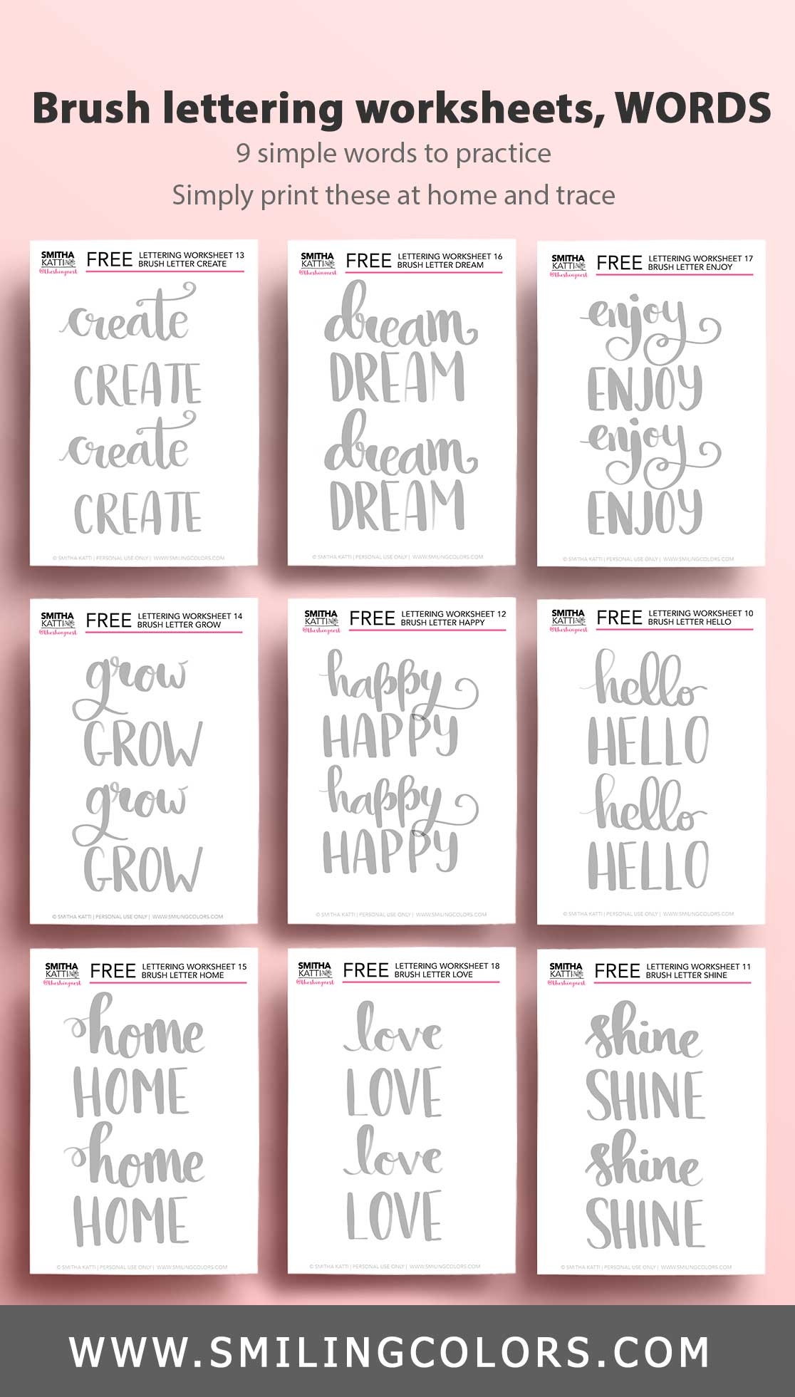 Free Printable Hand Lettering Practice Sheets