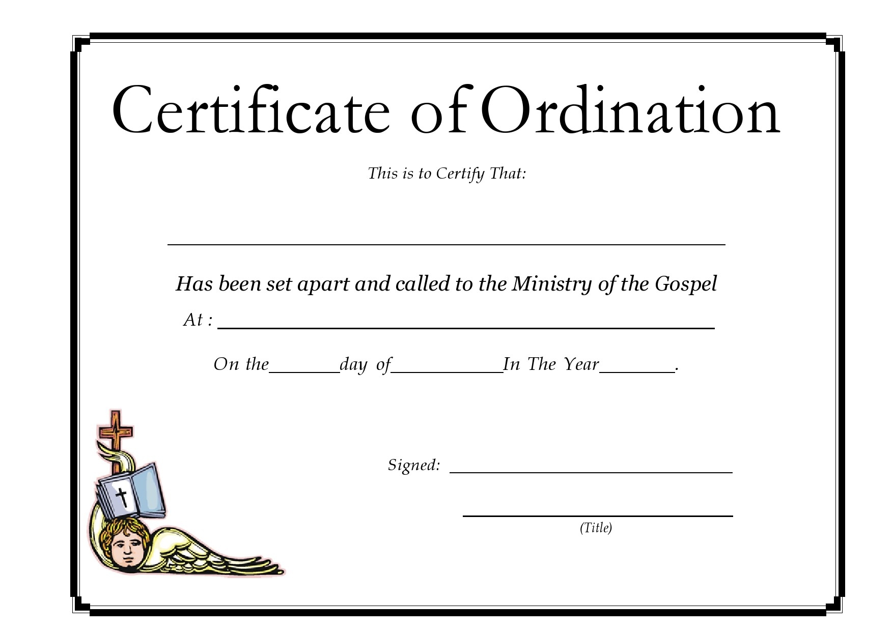 38 Ordination Certificate Templates Free Printables 