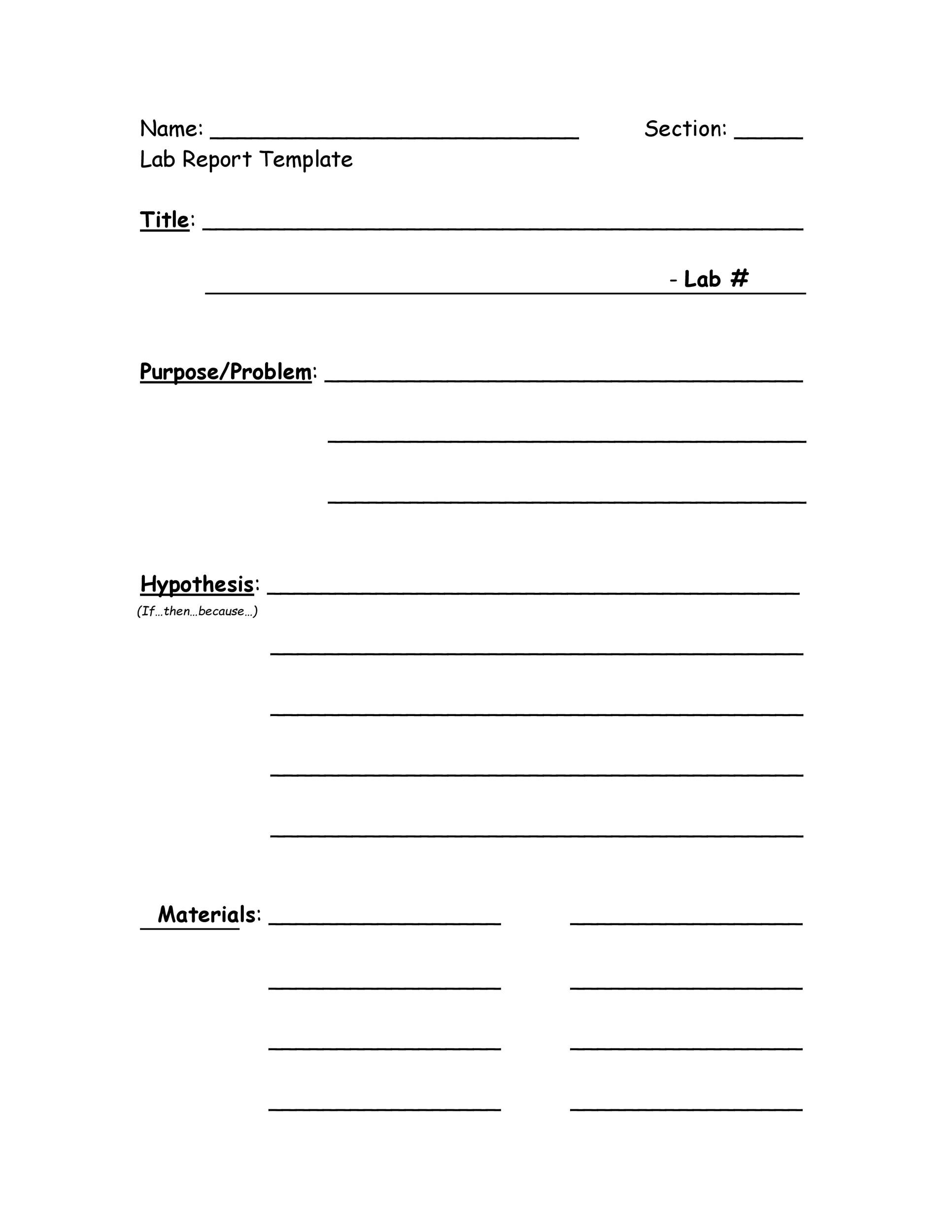 Free Printable Lab Report Template