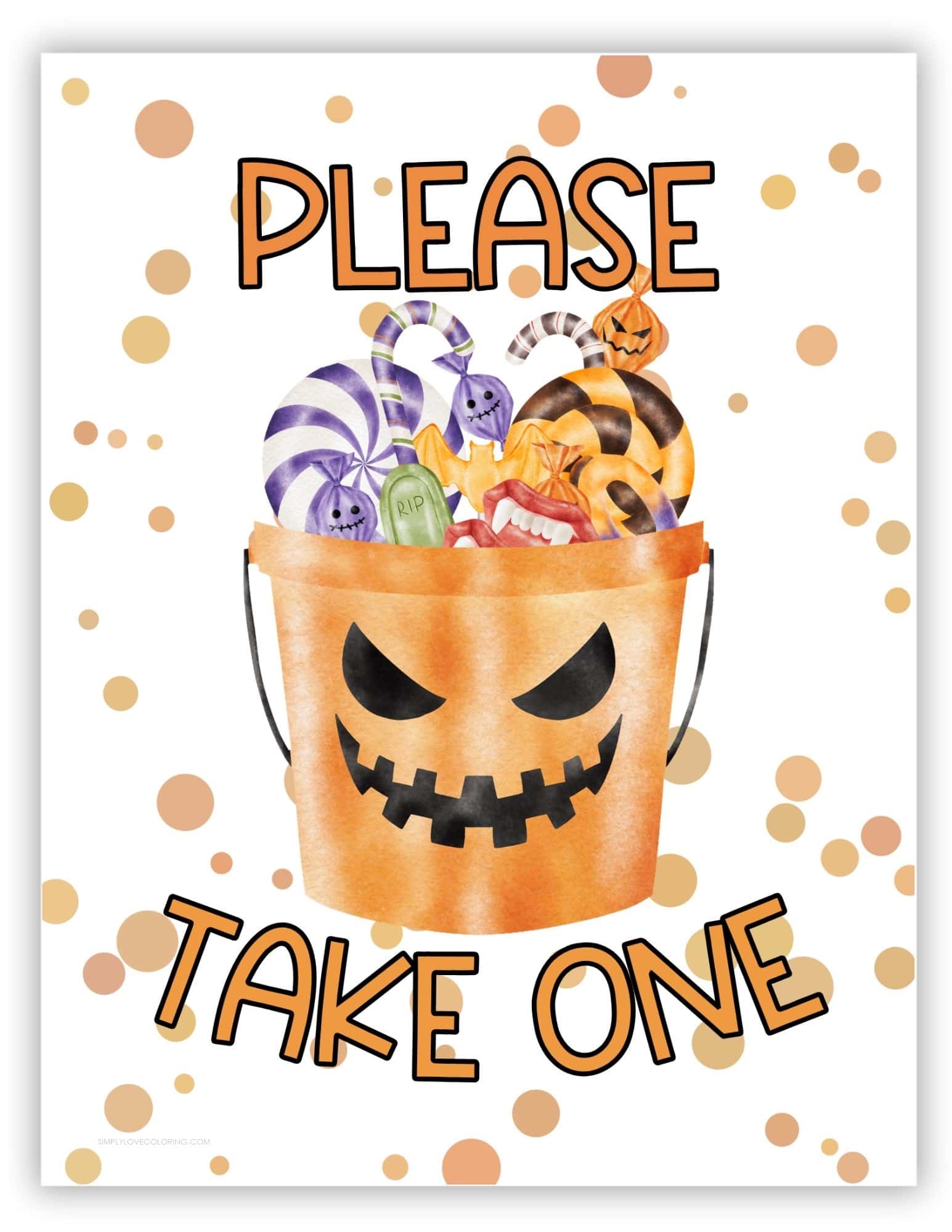 56 Please Take One Halloween Sign Printables Free PDF Download Simply Love Coloring