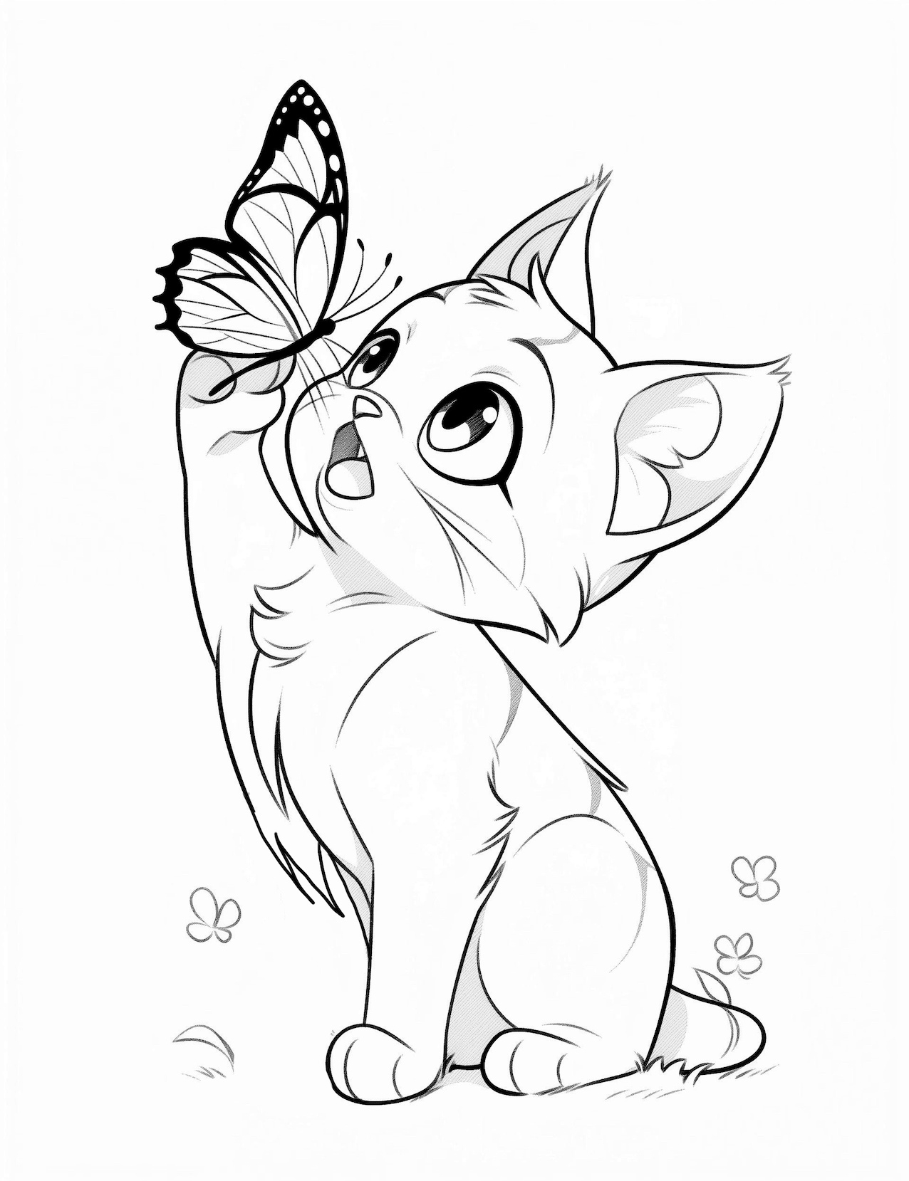 Free Printable Cat Coloring Page Large