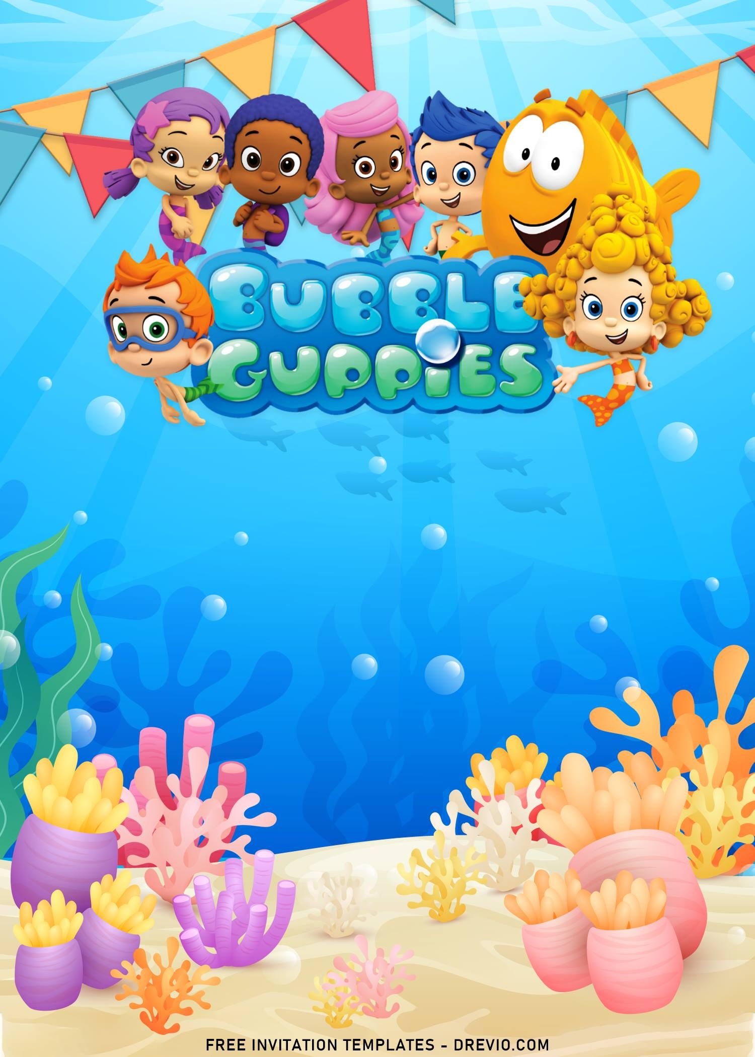 9 Adorable Bubble Guppies Birthday Invitation Templates