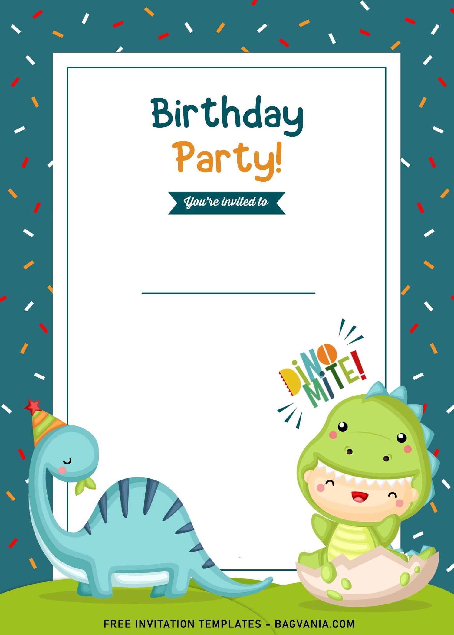 Free Printable Dinosaur Birthday Invitations