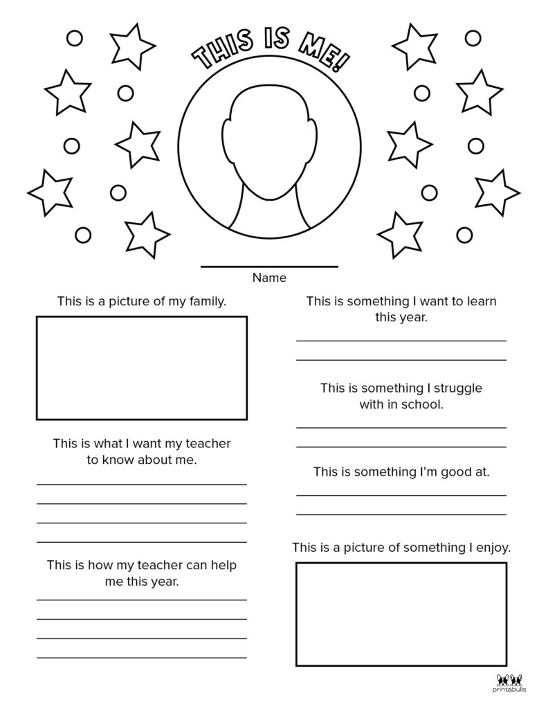 All About Me Printable Worksheets 50 FREE Printables Printabulls Worksheets Library