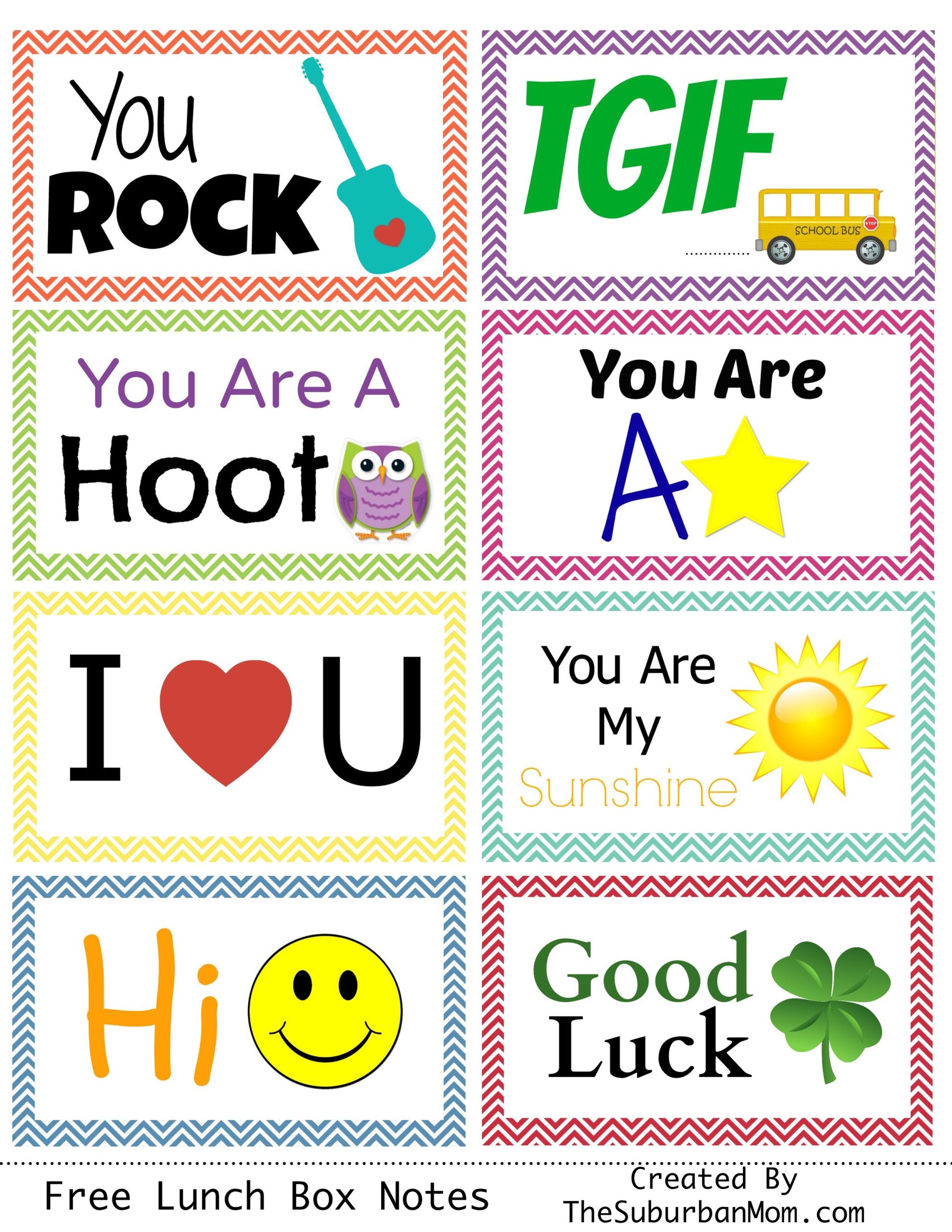 Free Printable Lunchbox Notes