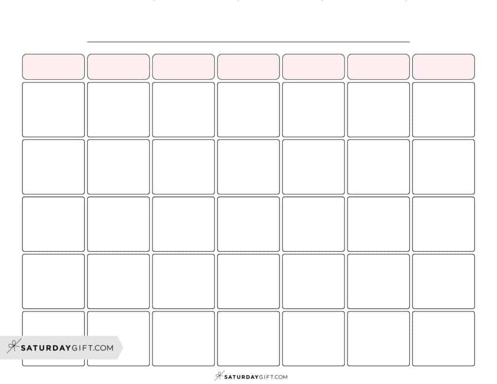 Free Blank Calendar Printable