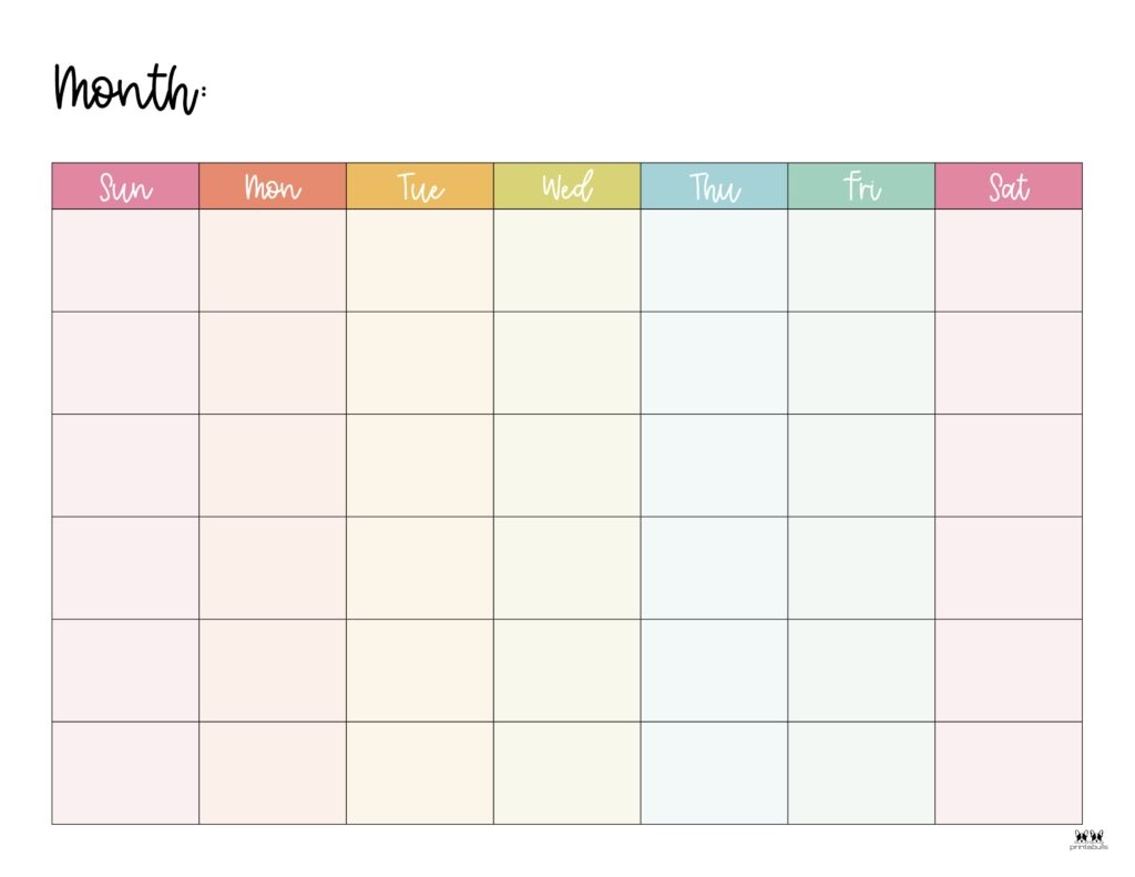 Free Printable Blank Calendar