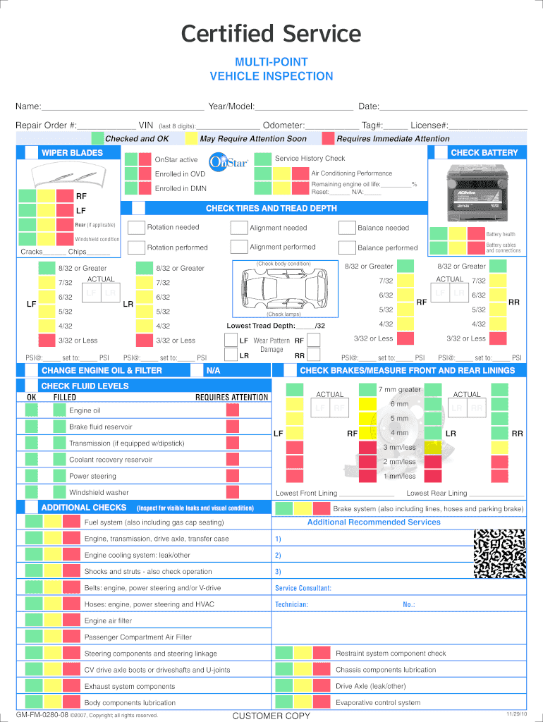 Free Printable Vehicle Inspection Form