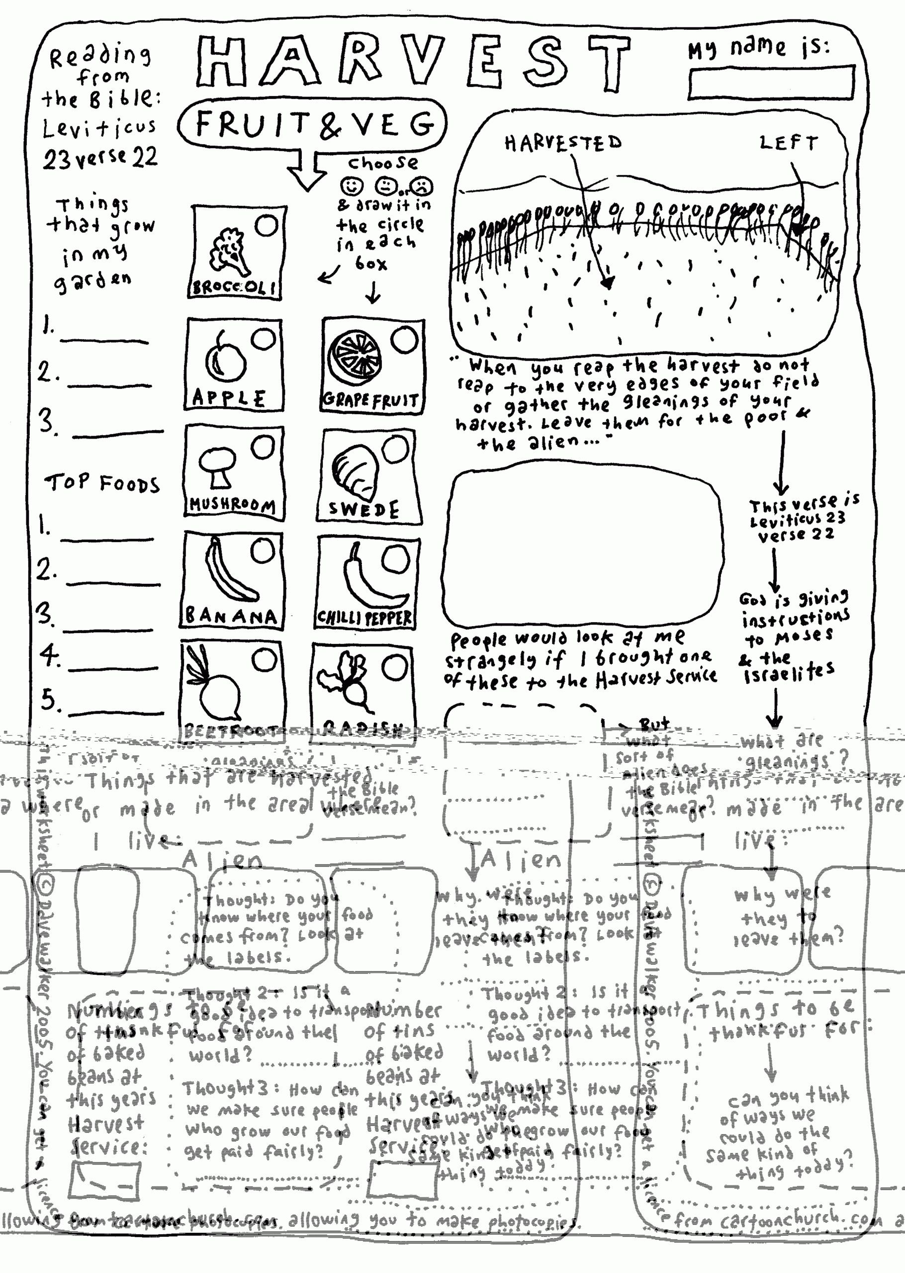 Free Printable Bible Worksheets About Harvesting