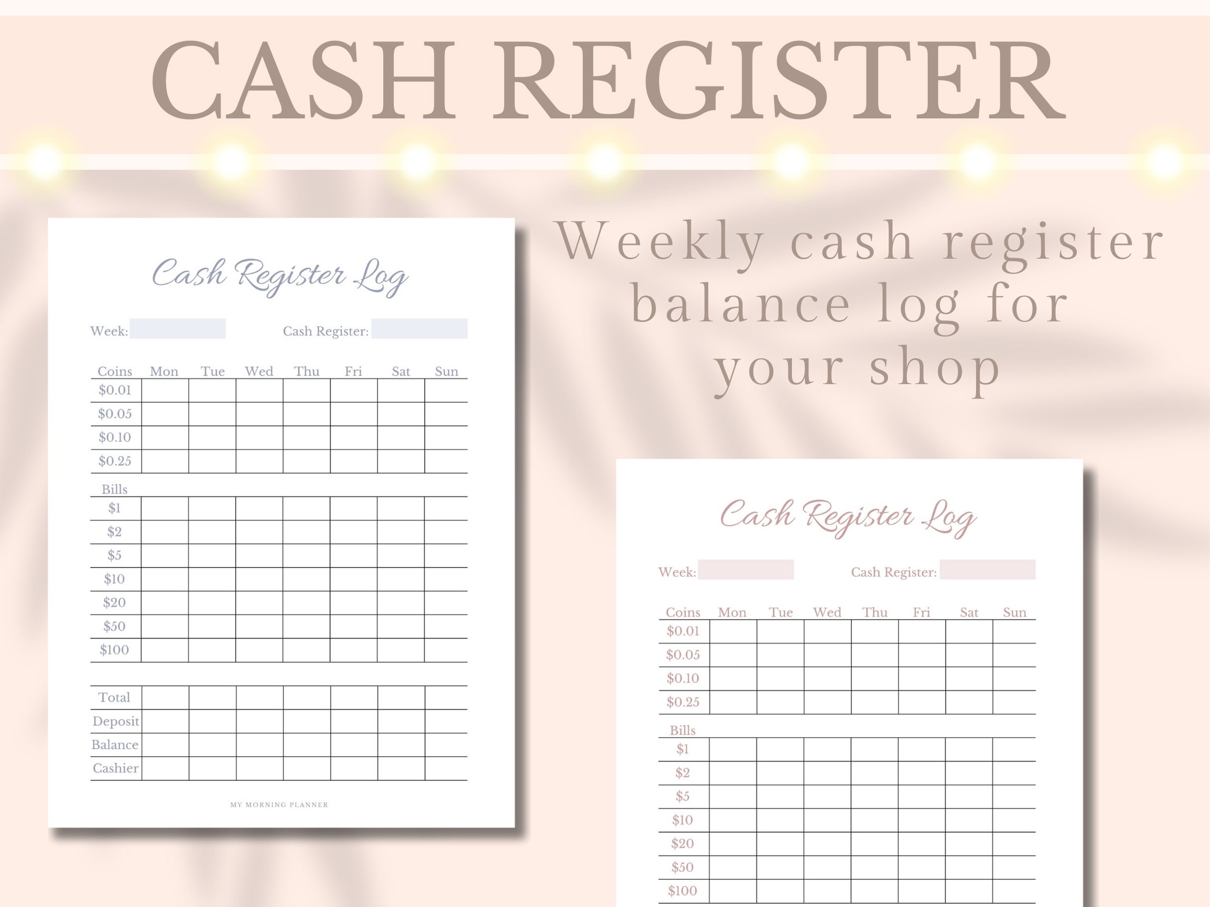 Free Printable Opening And Closing Register Free Printable Opening And Closing Register