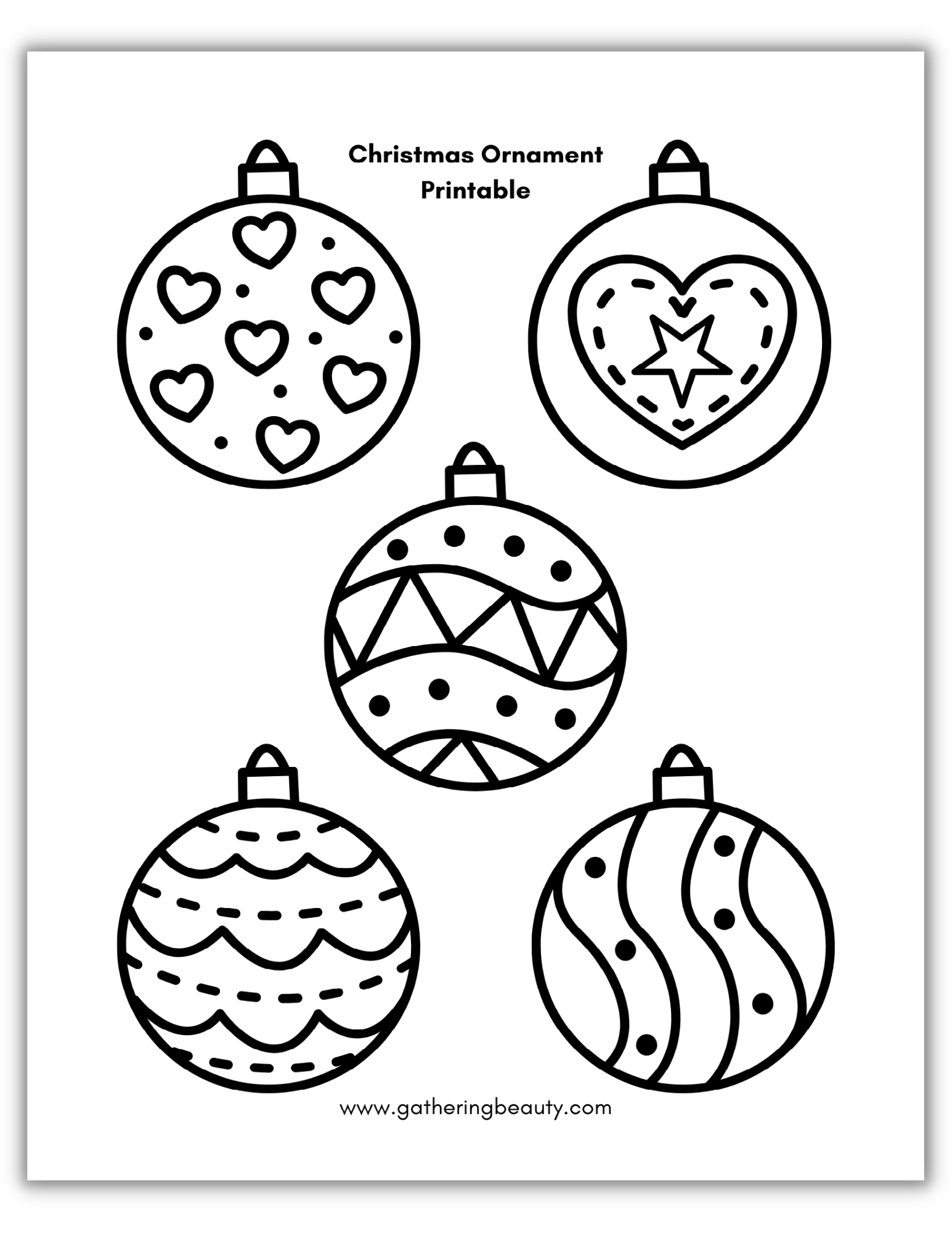 Free Printable Christmas Ornaments To Color