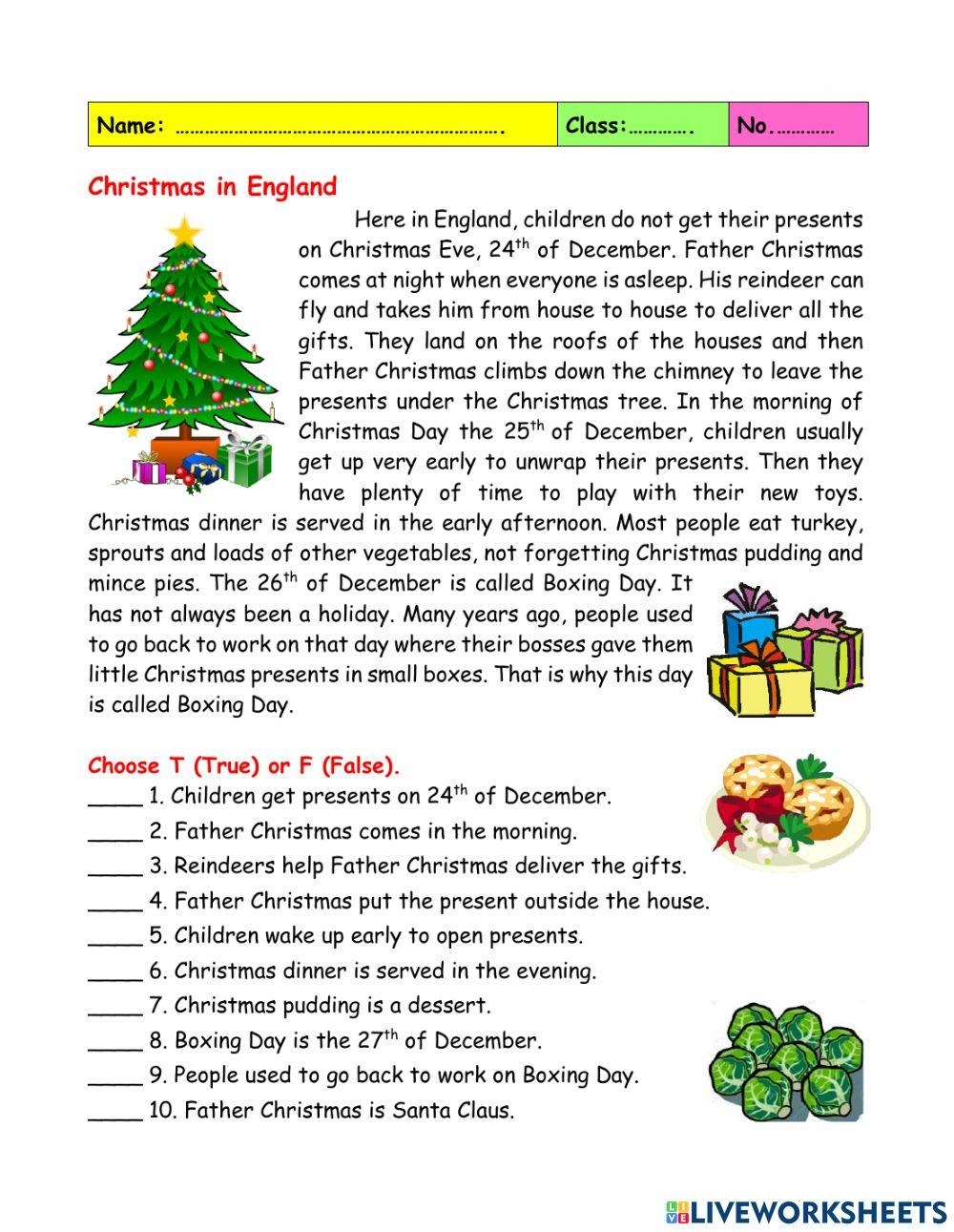 Free Printable Christmas Reading Comprehension Worksheets