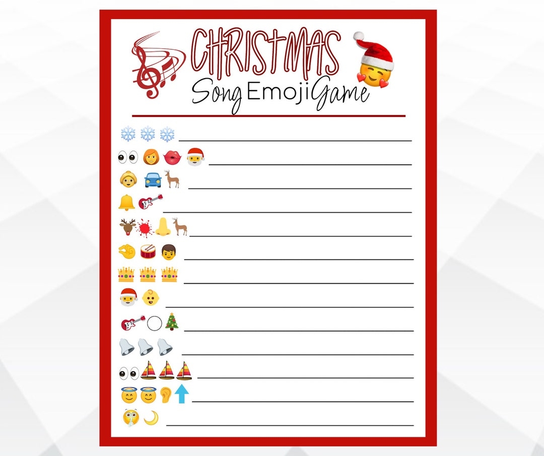 Christmas Song Games Printable Free