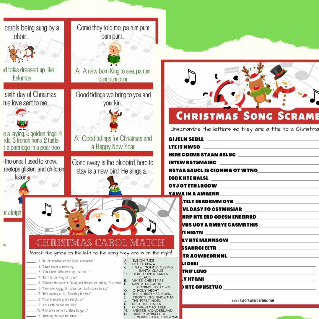 Free Printable Christmas Song Picture Game