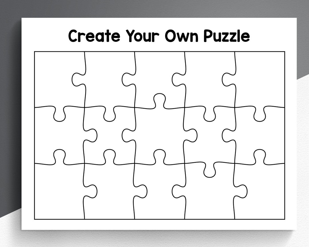 Create Your Own Puzzle Worksheets Custom Puzzle Design Printable Jigsaw Puzzle For Kids Etsy