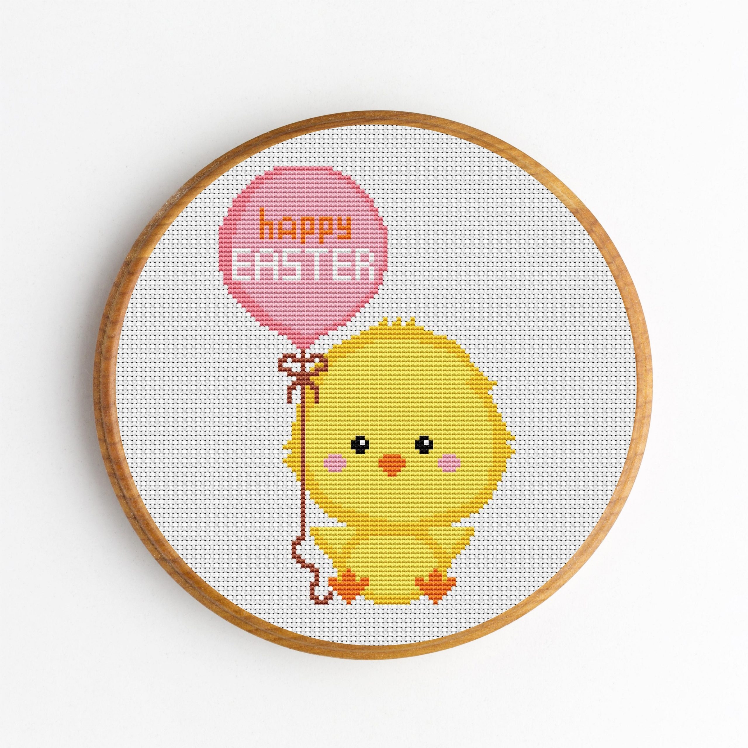 Cross Stitch Pattern PDF Easter Chicken Balloon Gift