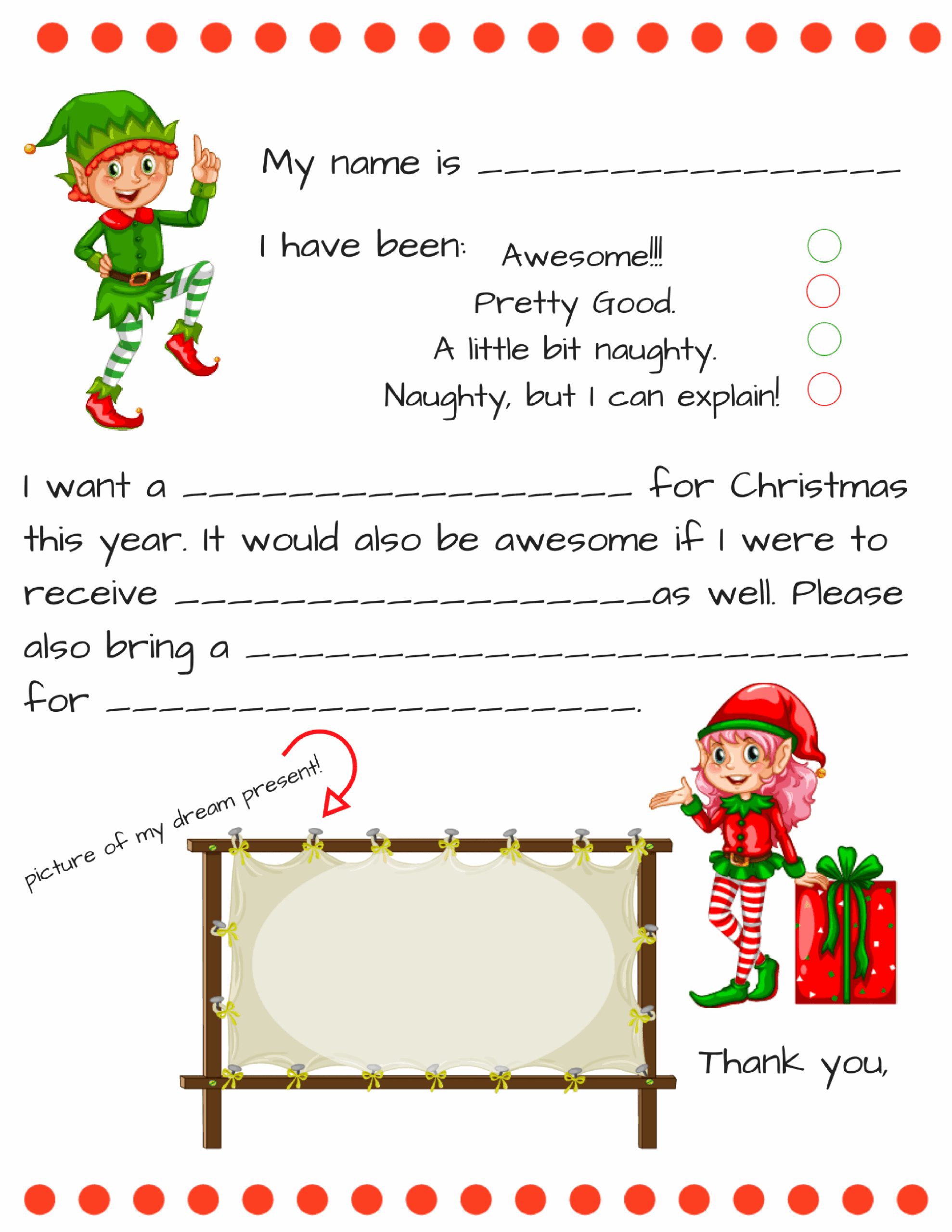 Letters To Santa Template Free Printable