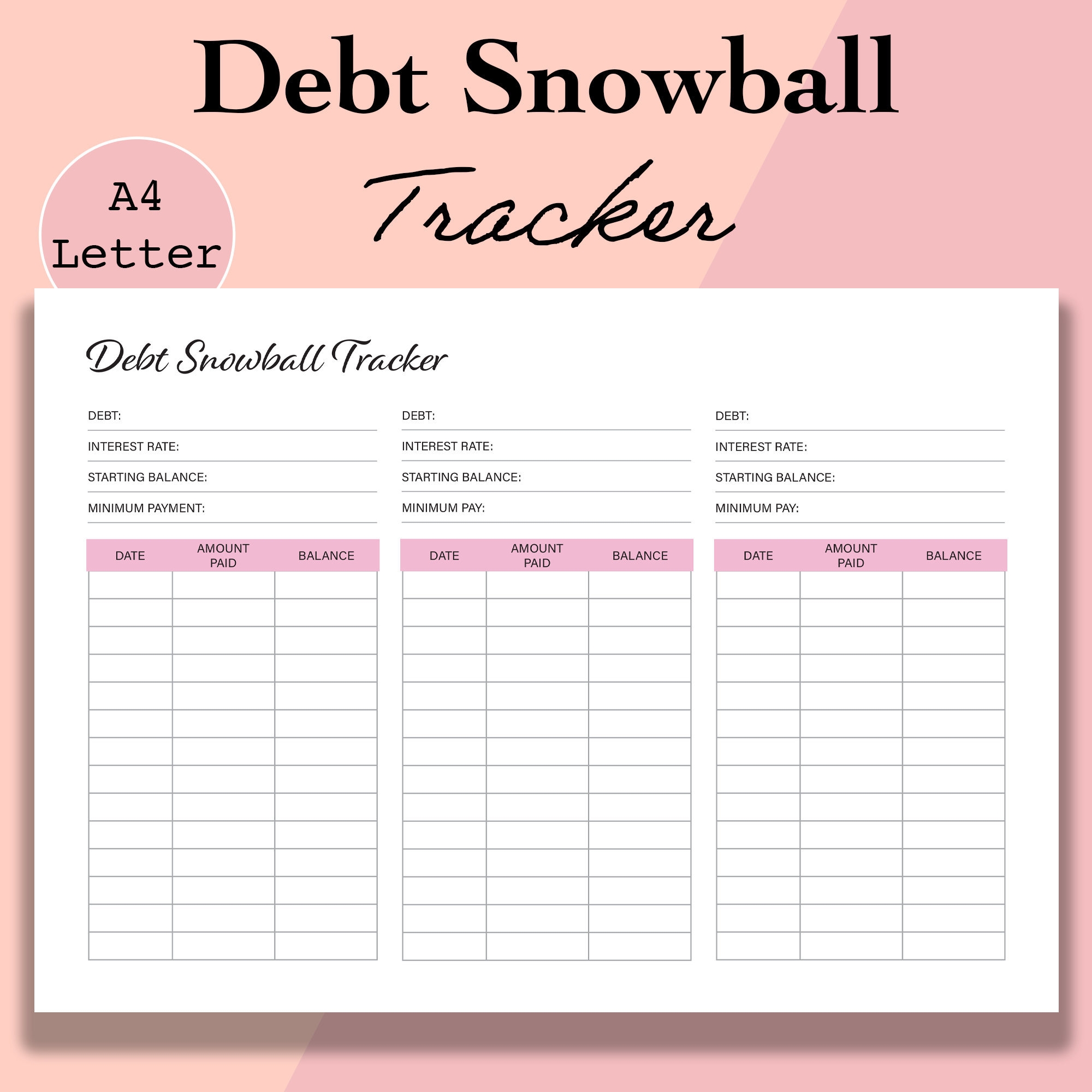 Free Printable Debt Free Charts