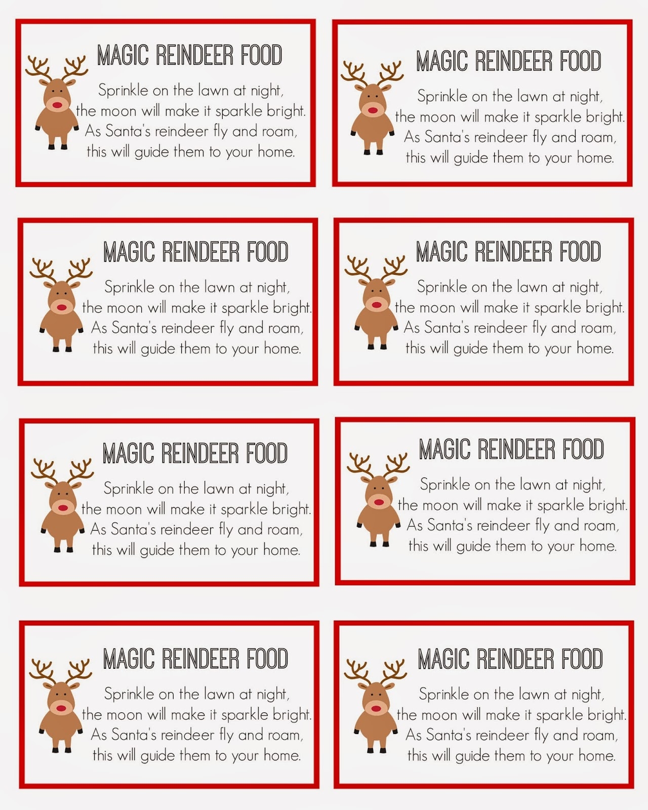 Reindeer Food Printable Free