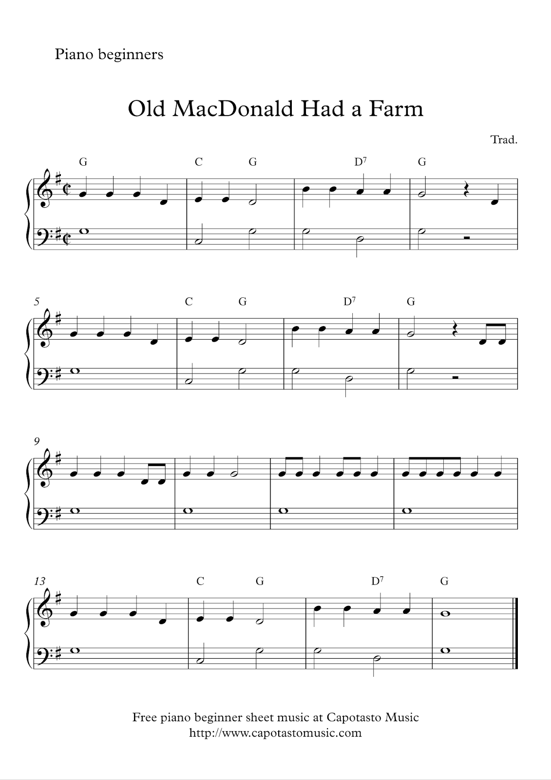Free Printable Sheet Music For Piano
