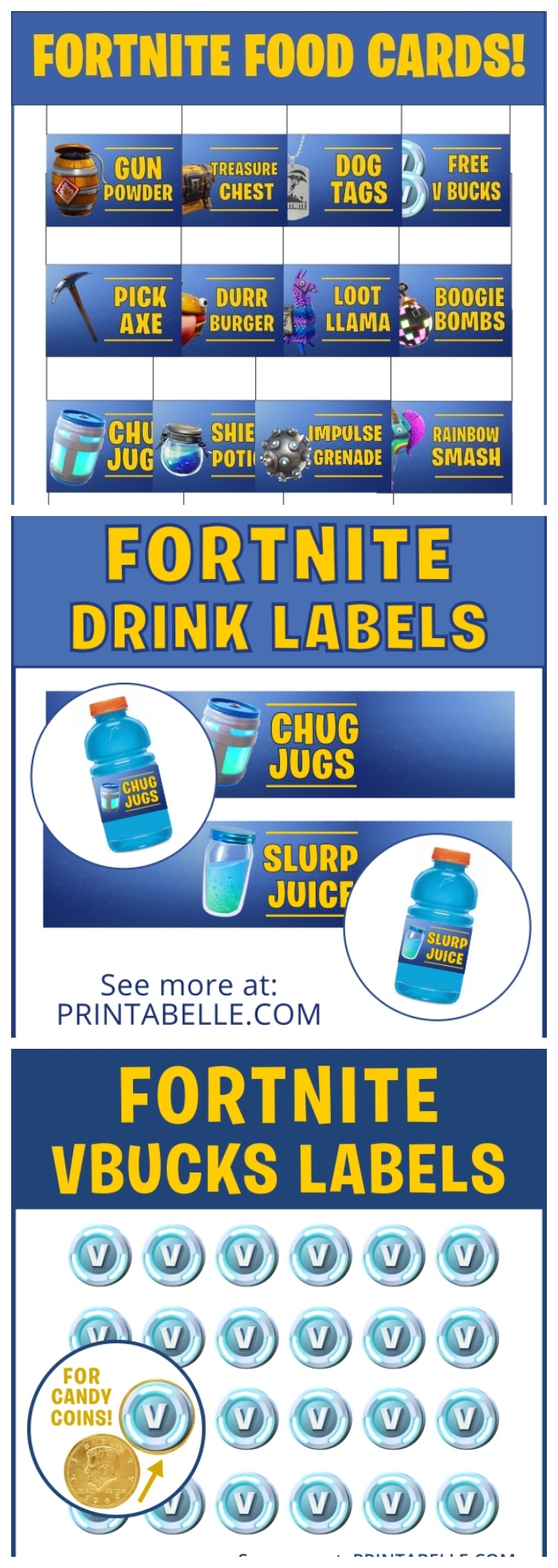 Free Fortnite Party Printables
