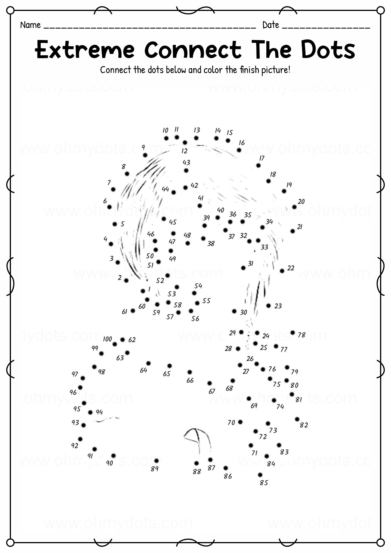 Medium Dot To Dot Printables 1-100
