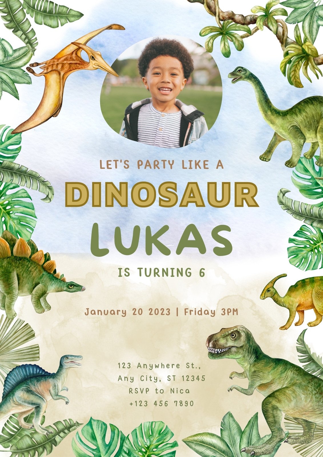 Free And Customizable Dinosaur Templates