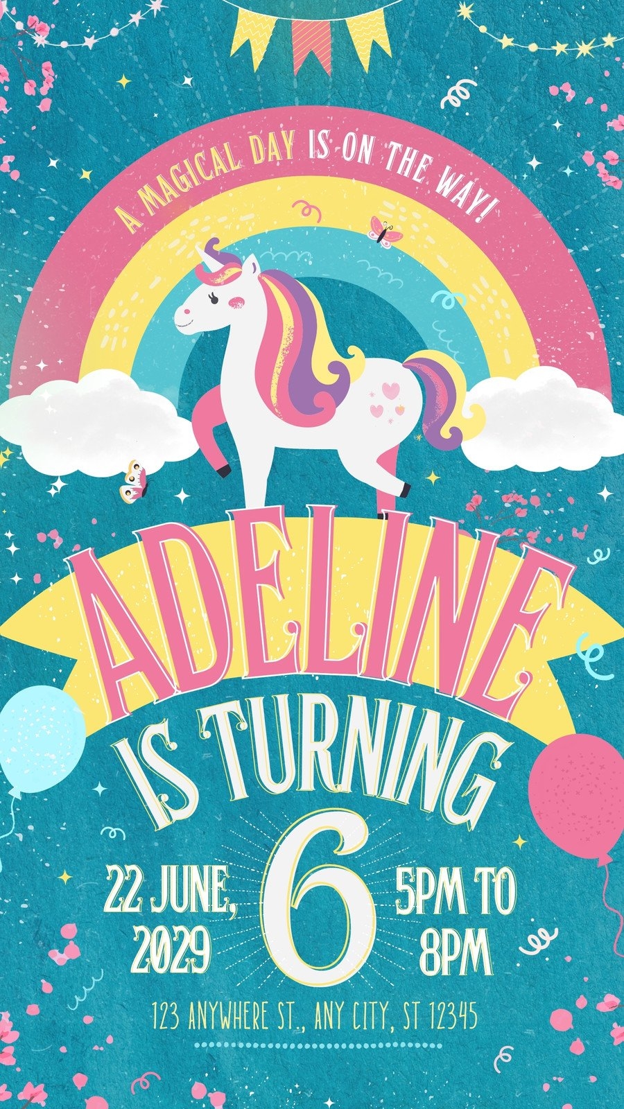 Free Printable Unicorn Birthday Invitations
