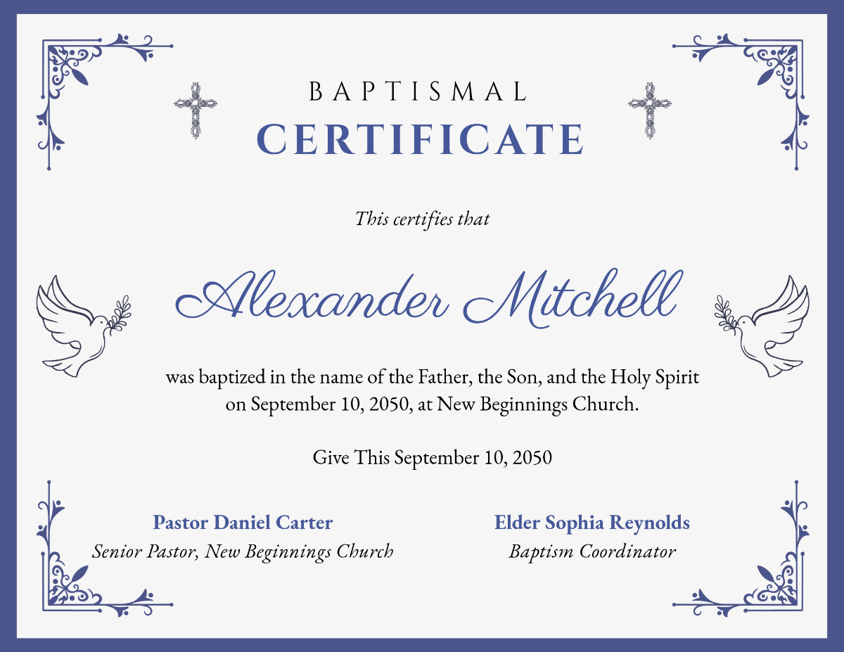 Free Printable Baptism Certificates