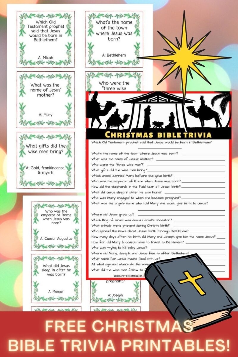 FREE Christmas Bible Trivia Printables 2 Versions Leap Of Faith Crafting