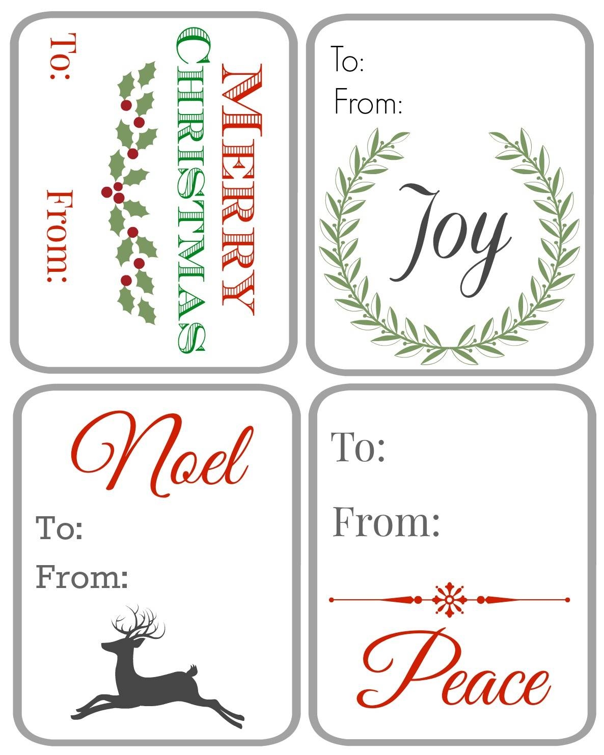Free Printable Christmas Tags