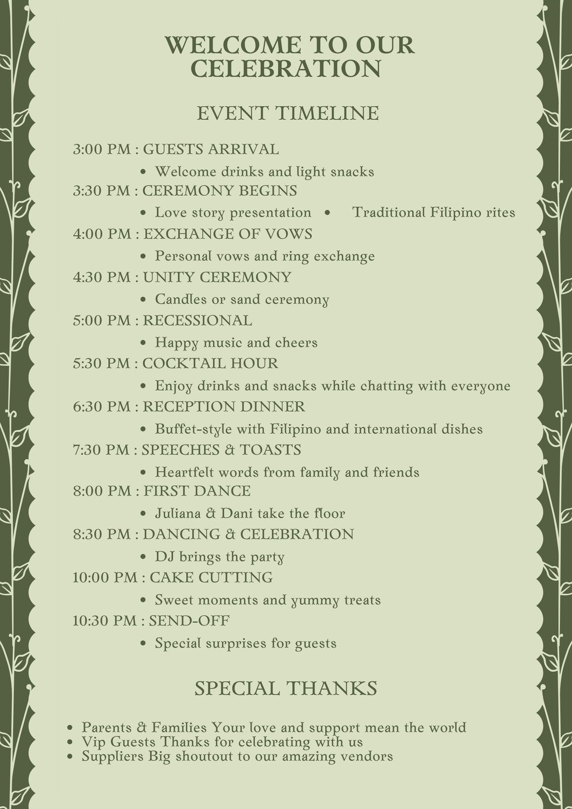 Free Custom Printable Wedding Program Templates Canva