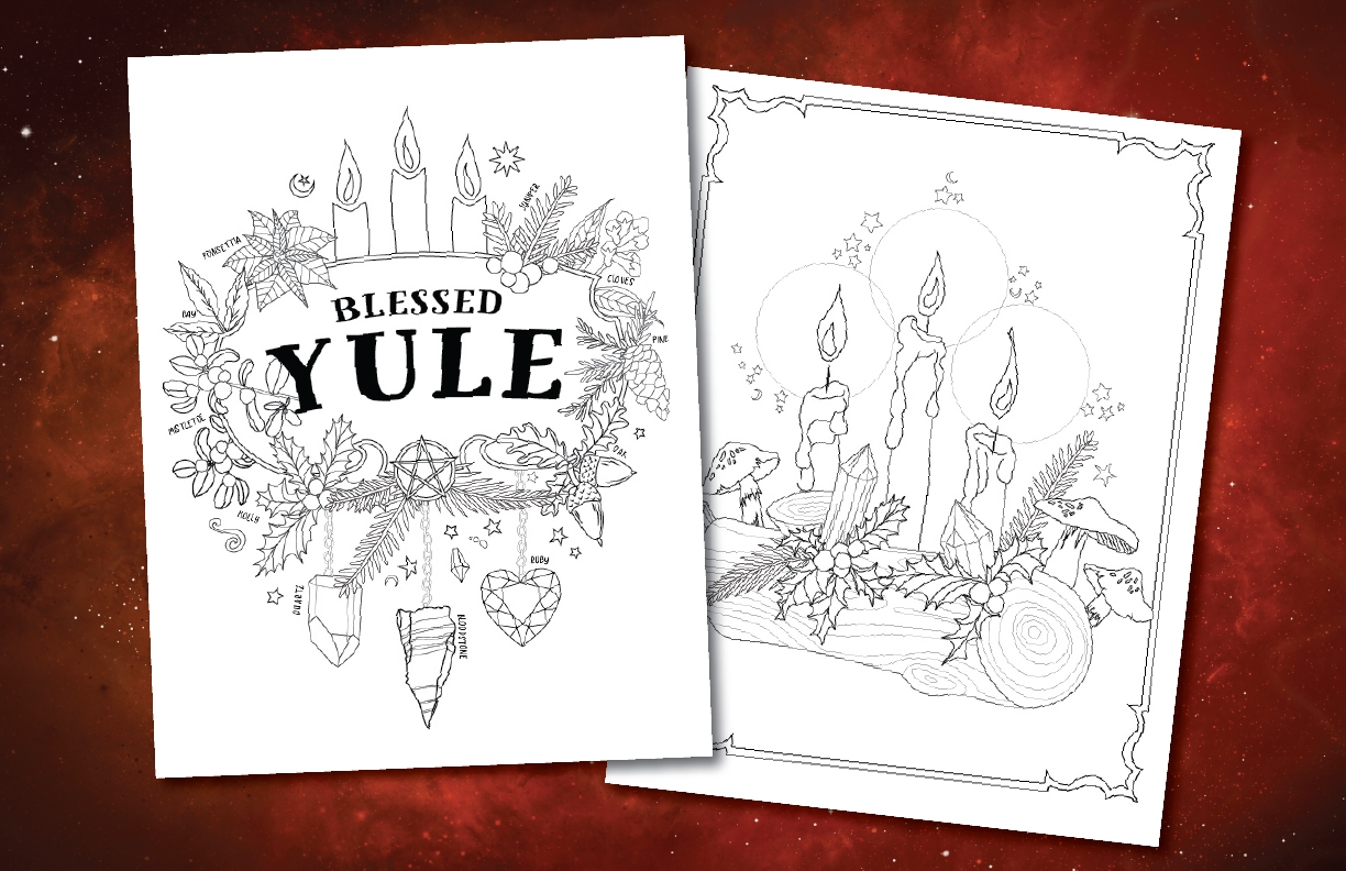 FREE DOWNLOAD Printable Yule Solstice Altar Cards or Gift Worksheets Library