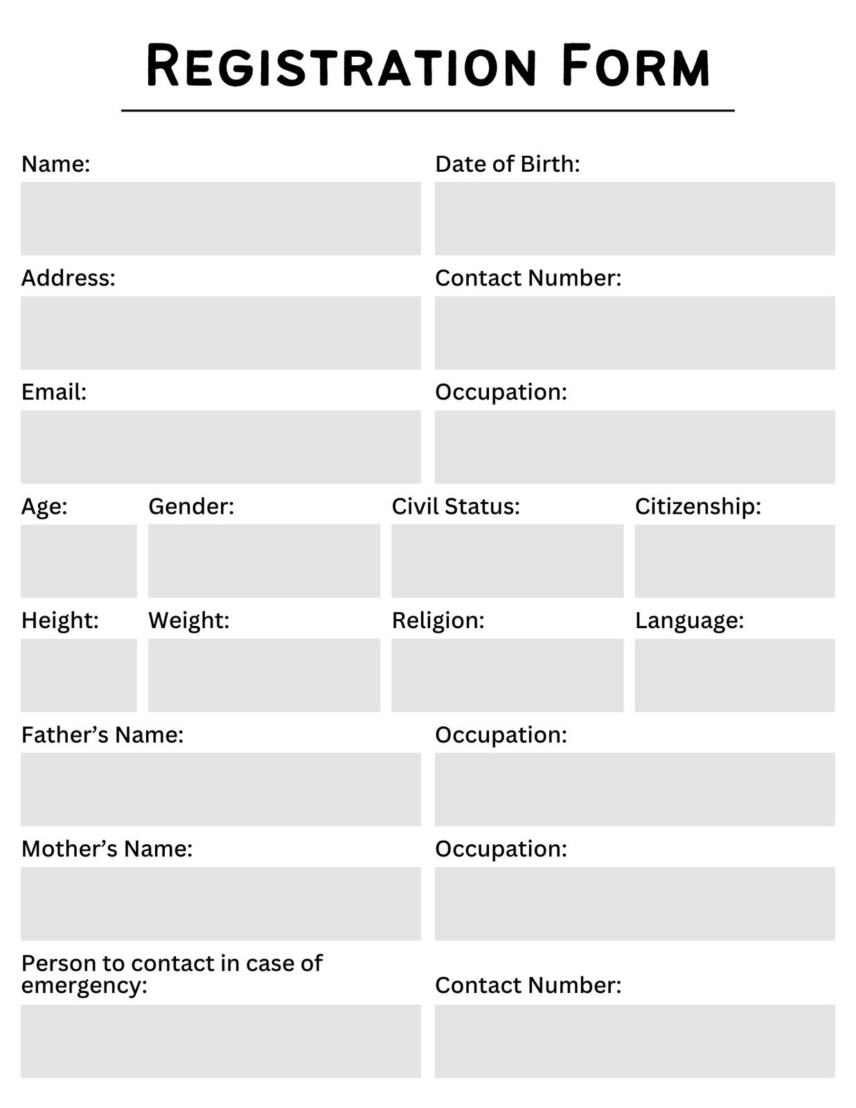 Free Printable Business Forms