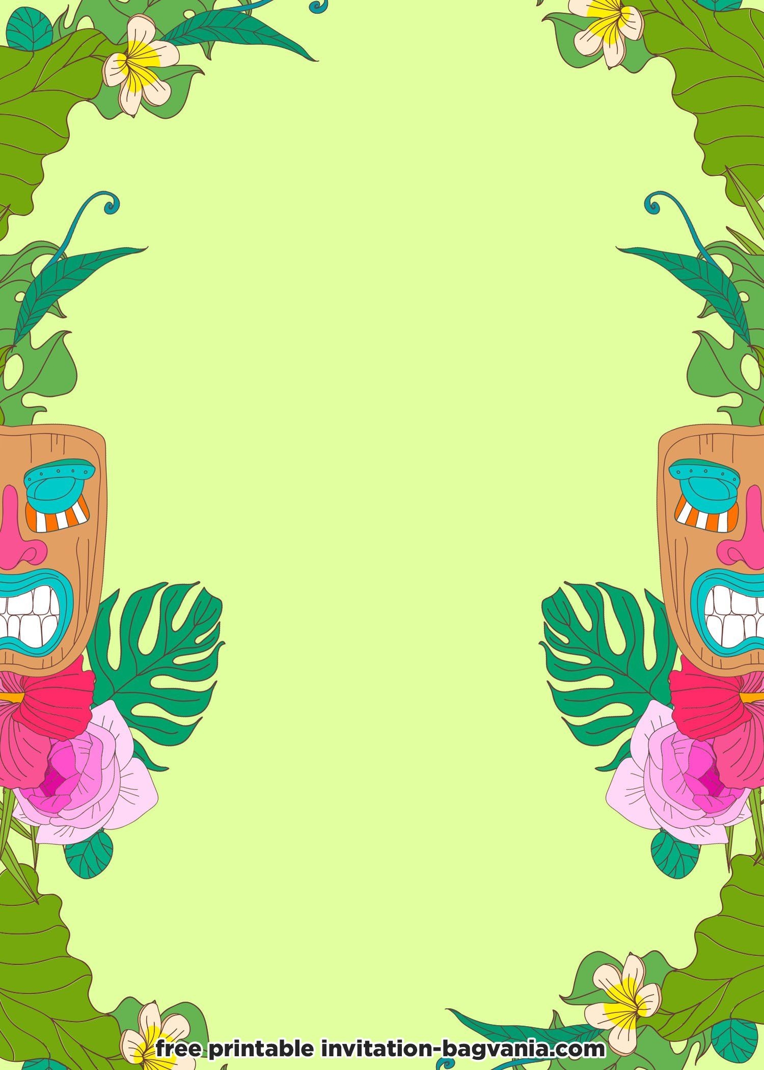 FREE Hawaiian Invitation Templates Worksheets Library