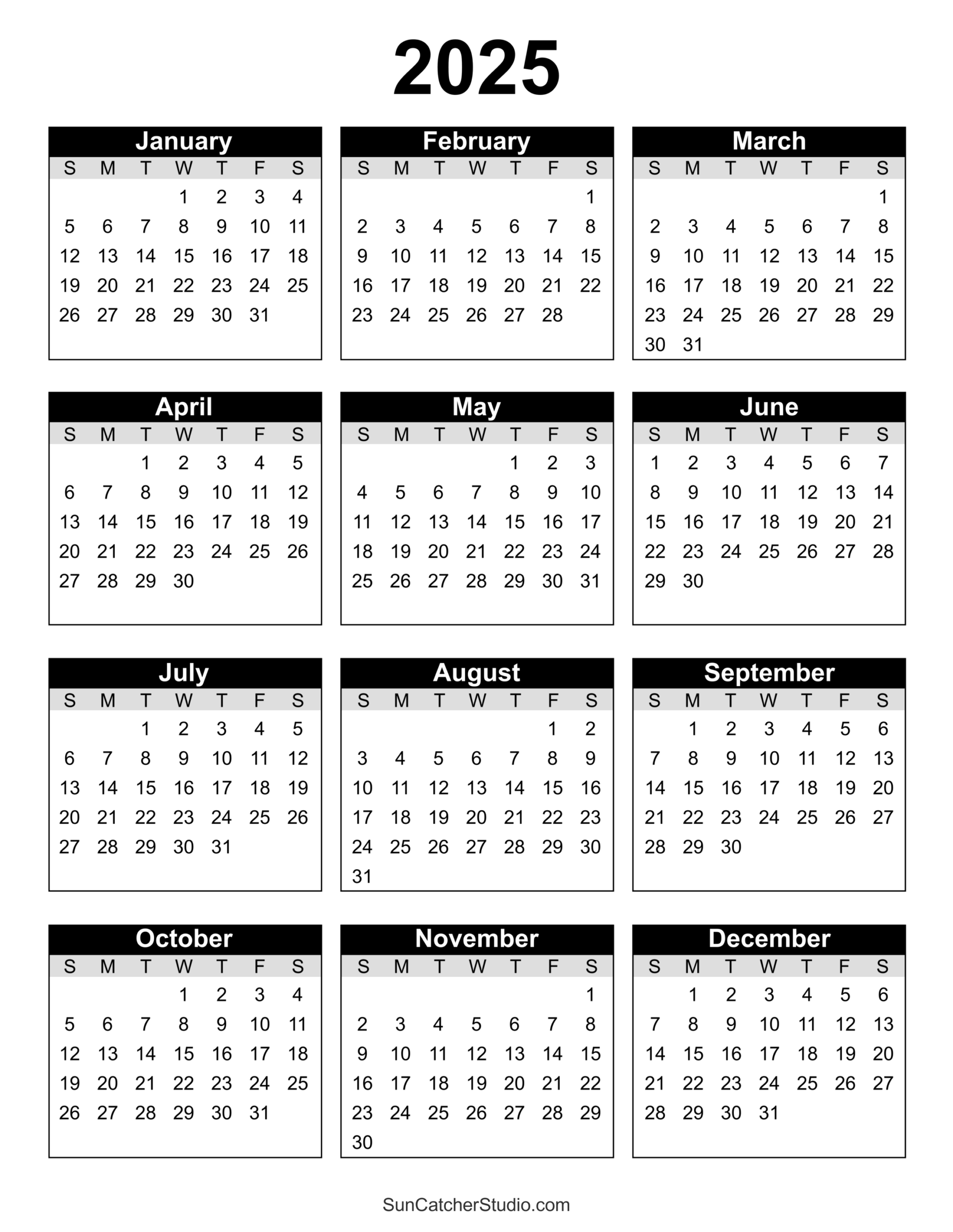 Pritible Calendar For 2025