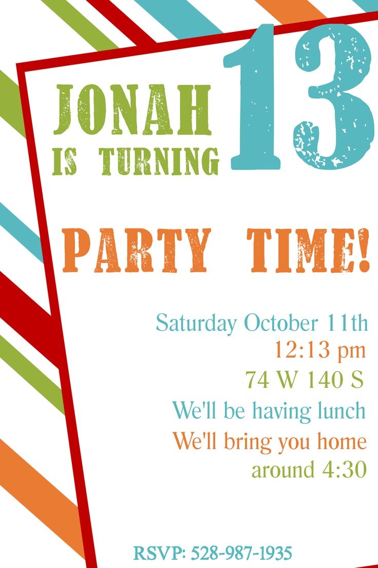 Free Printable Birthday Party Invitation Templates For Teenagers