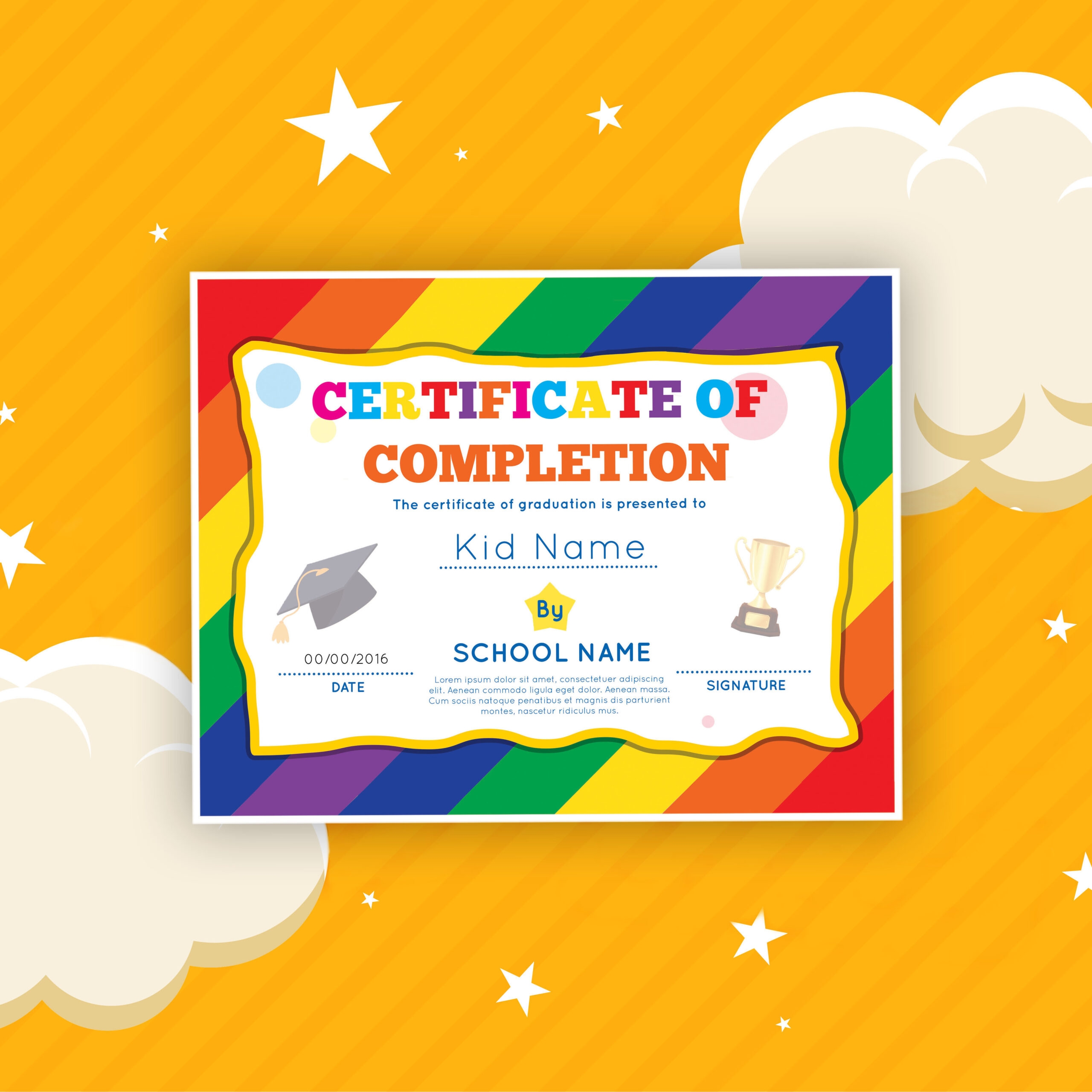 Certificate Of Completion Template Free Printable