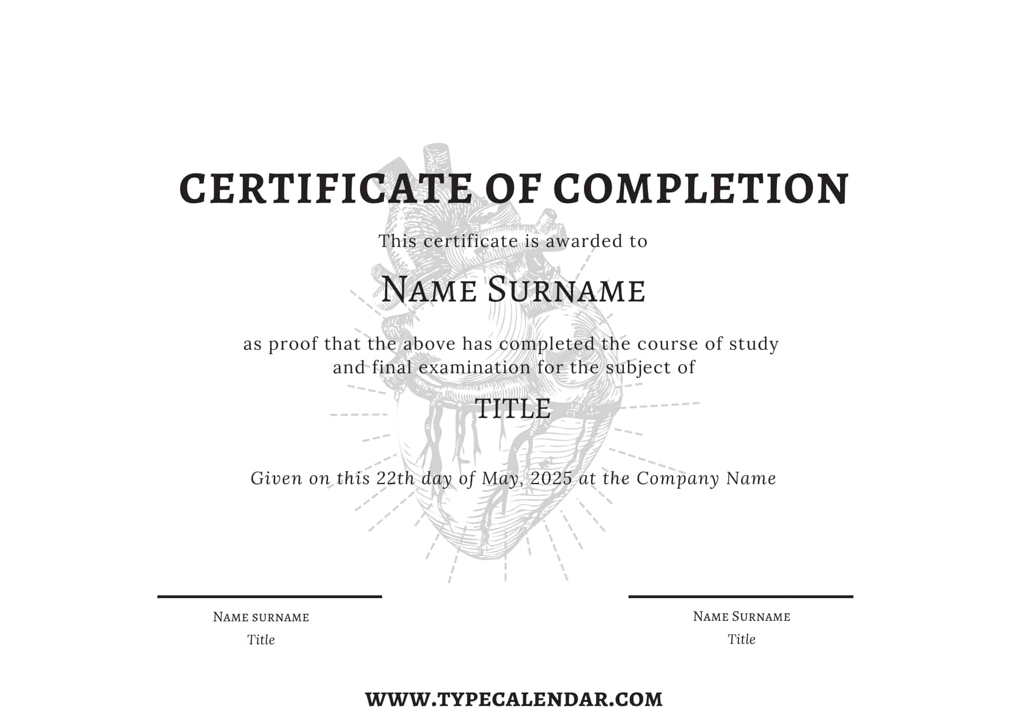 Free Printable Certificates Of Completion