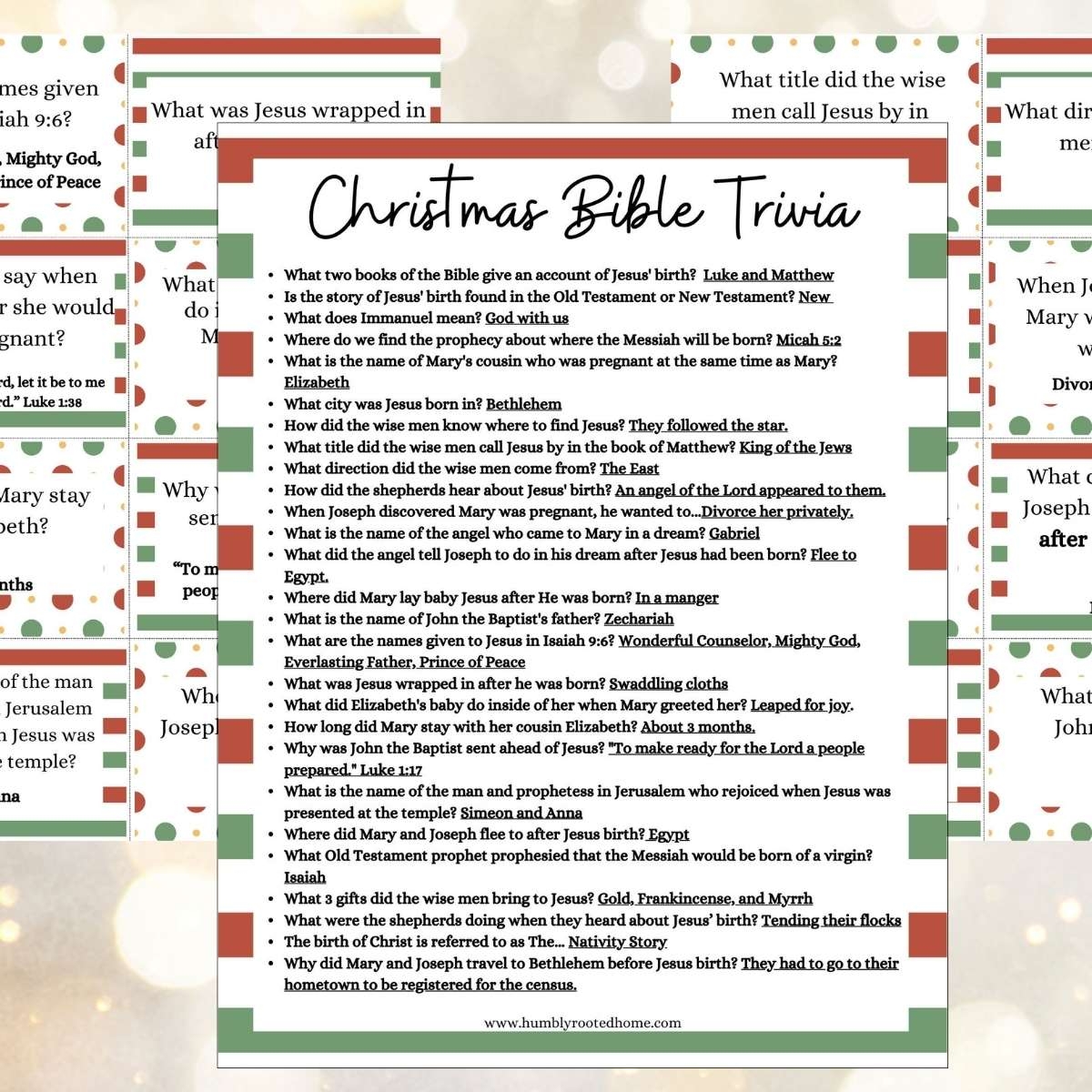 Free Printable Christmas Bible Trivia For The Whole Family 