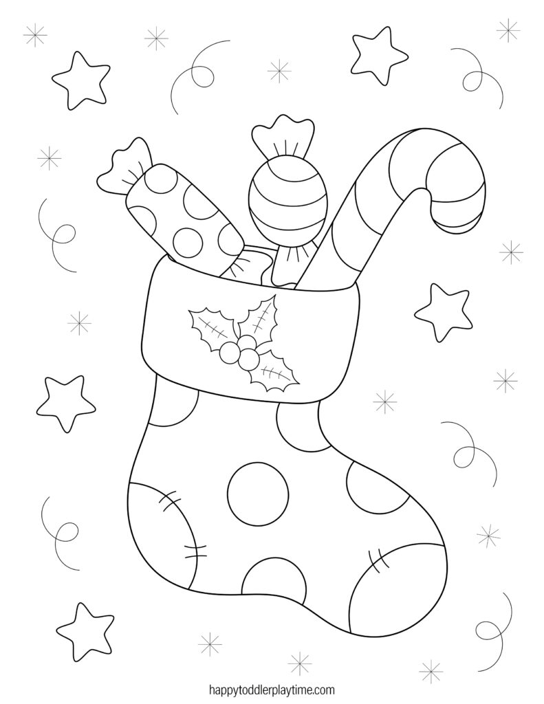 Christmas Stocking Coloring Pages Printable