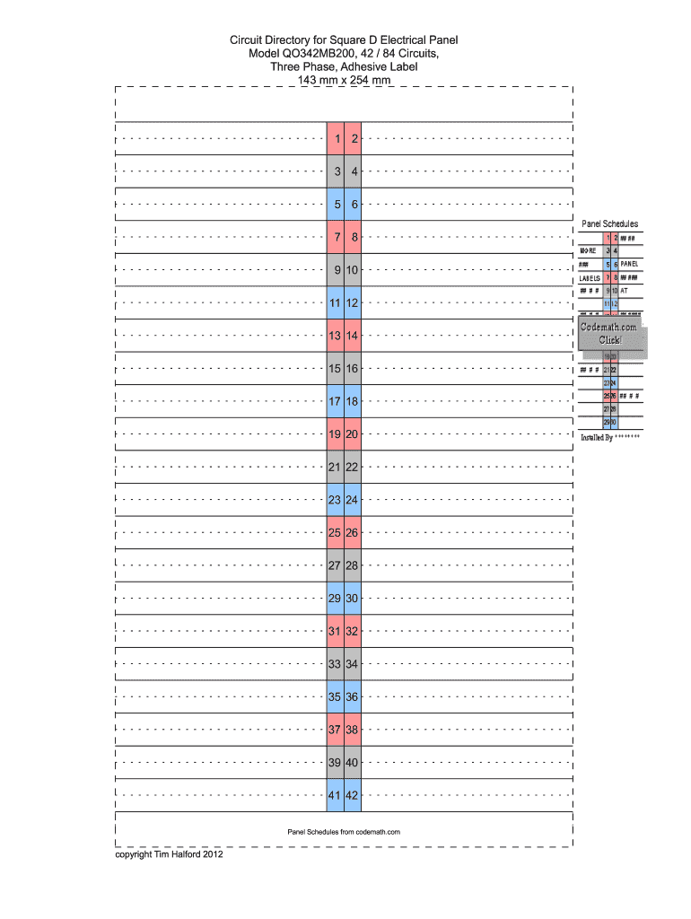 Free Printable Circuit Panel Labels