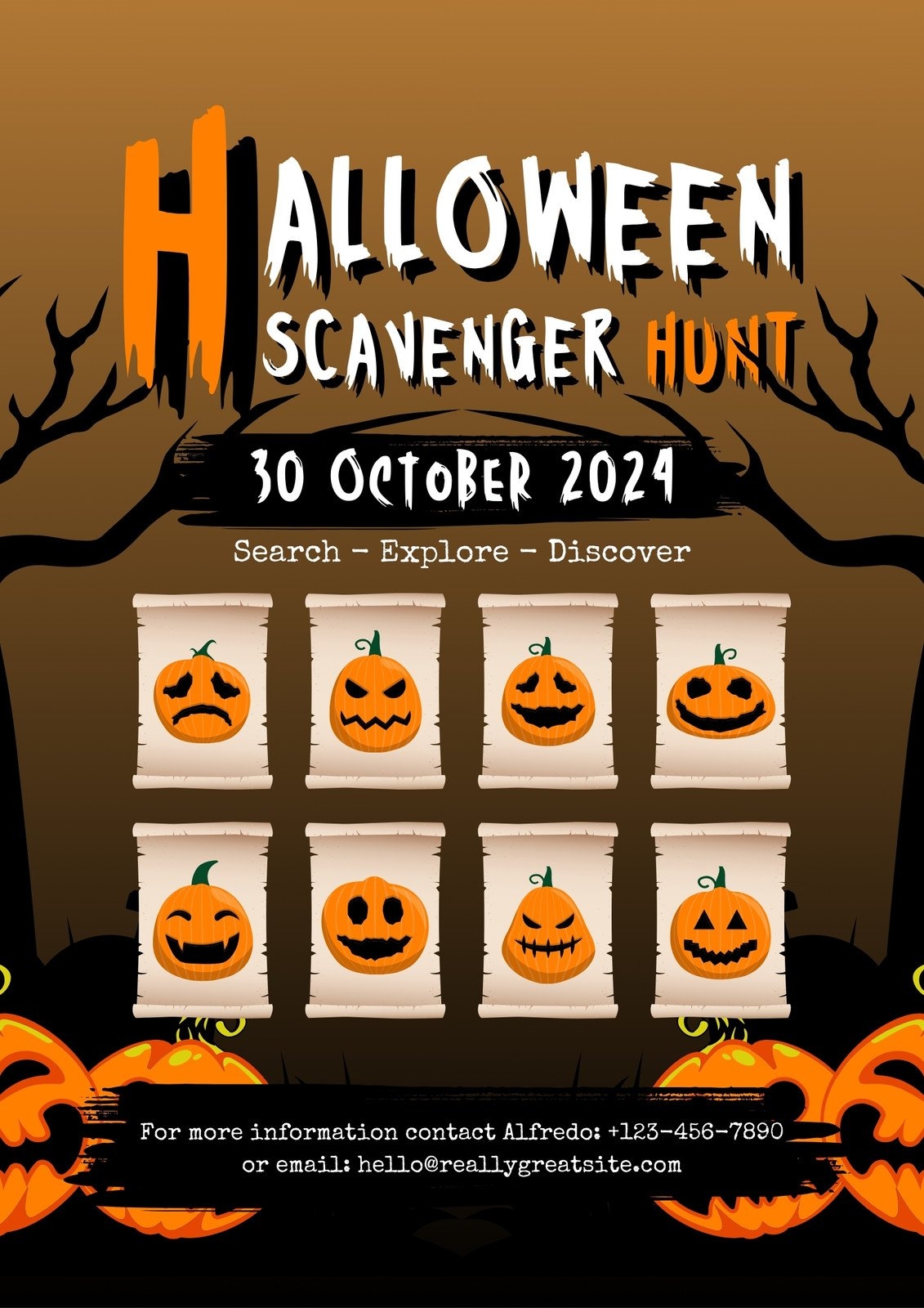 Free Printable Customizable Halloween Flyer Templates Canva