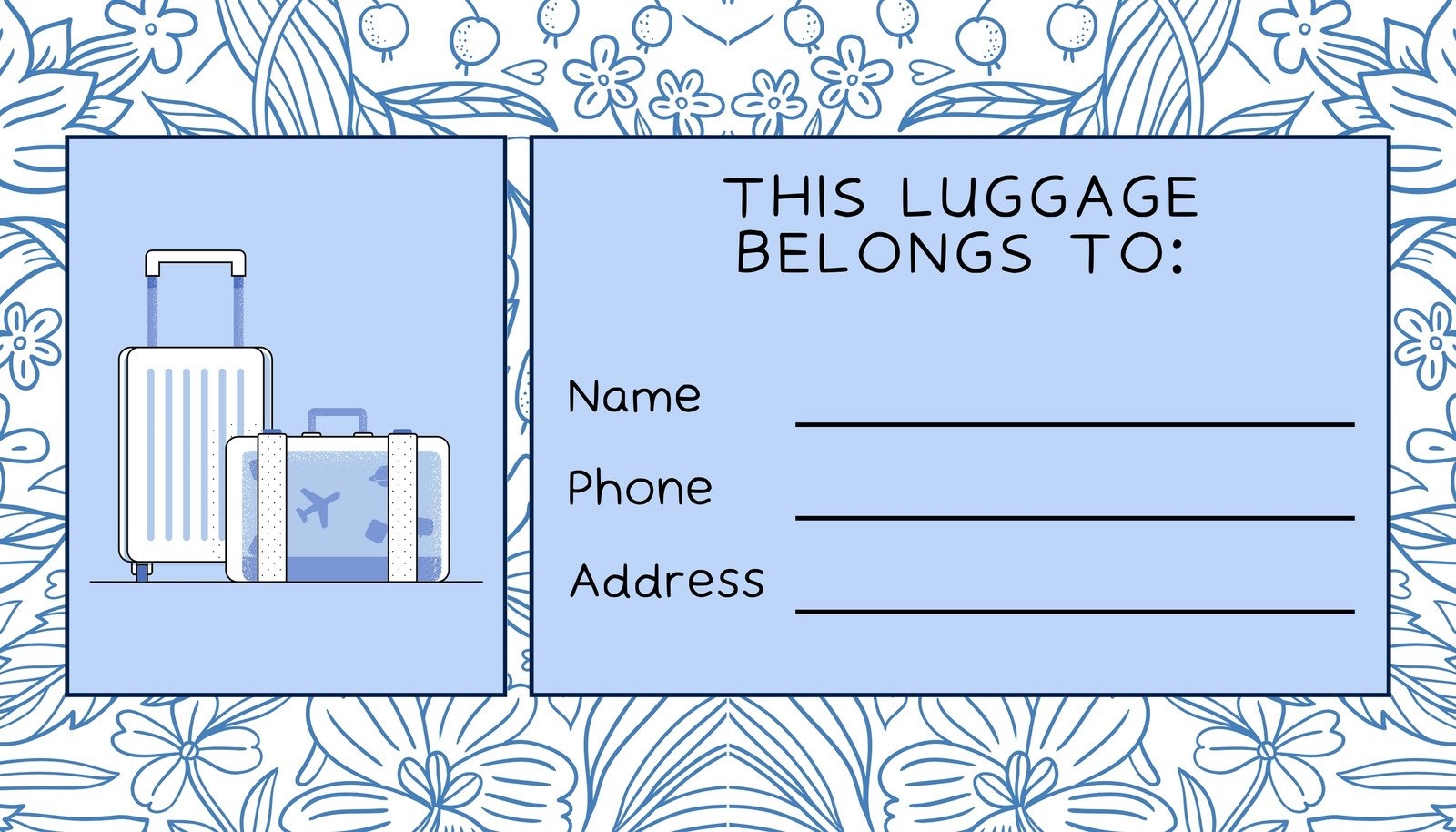 Free Printable Luggage Tags